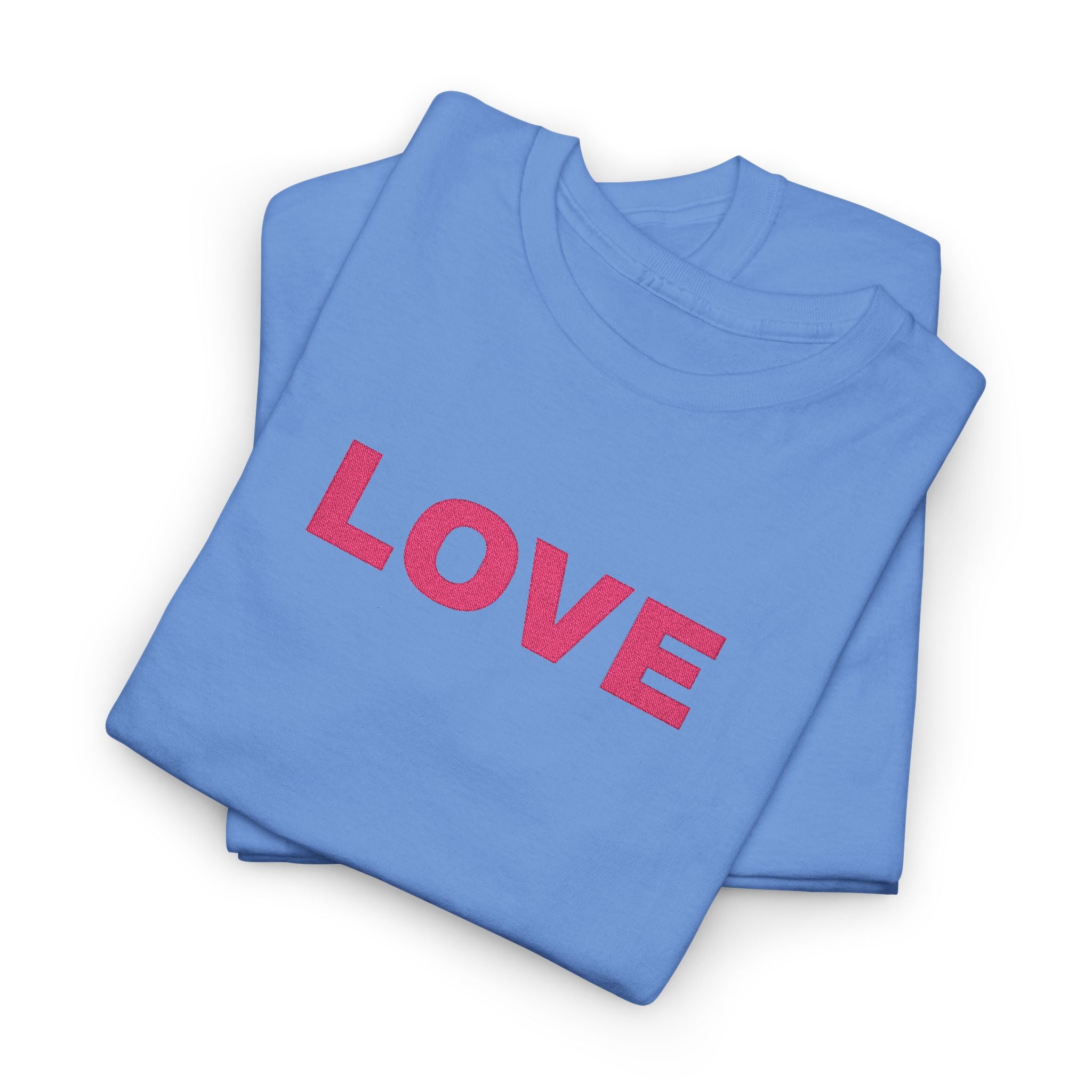 LOVE Glitter Text T-Shirt — Women's Pink Sparkle Tee for Valentine's Day