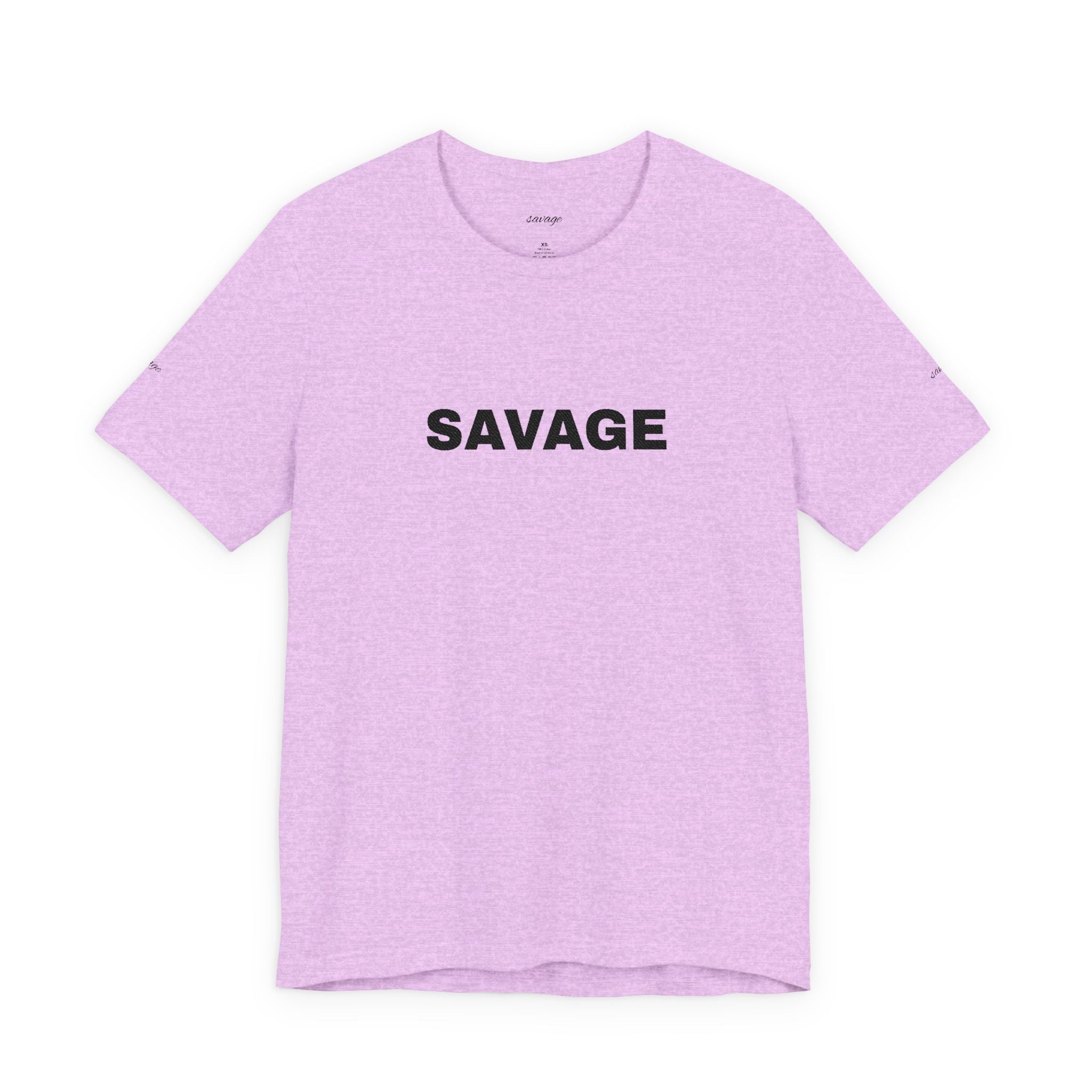 Savage Graphic Tee - Bold Text White T-Shirt