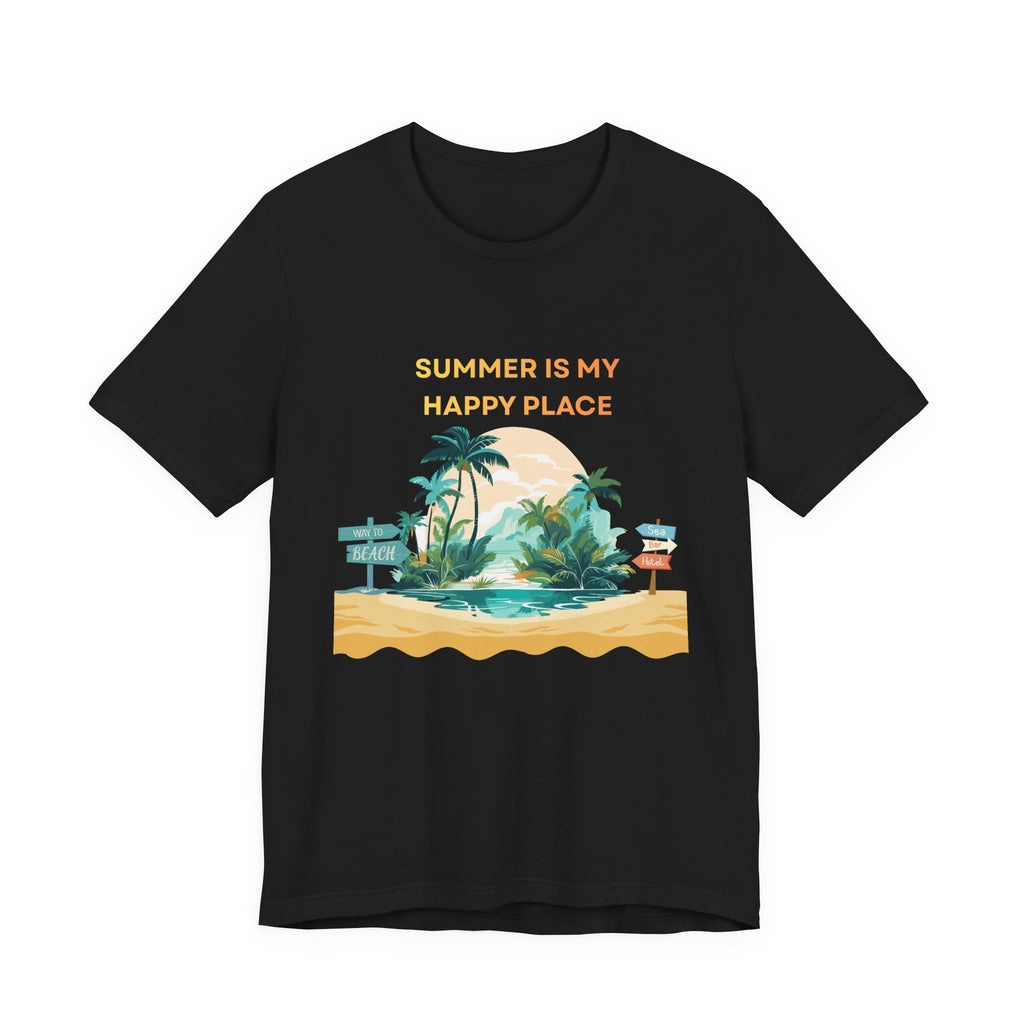 Summer Vibes Beach T-Shirt - "Summer Is My Happy Place" Graphic Tee