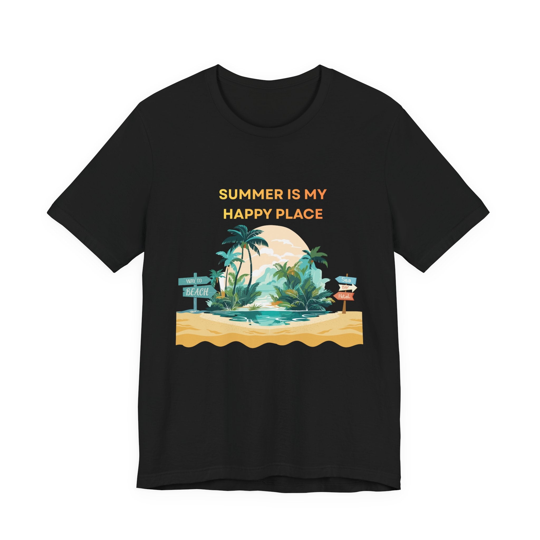 Summer Vibes Beach T-Shirt - "Summer Is My Happy Place" Graphic Tee