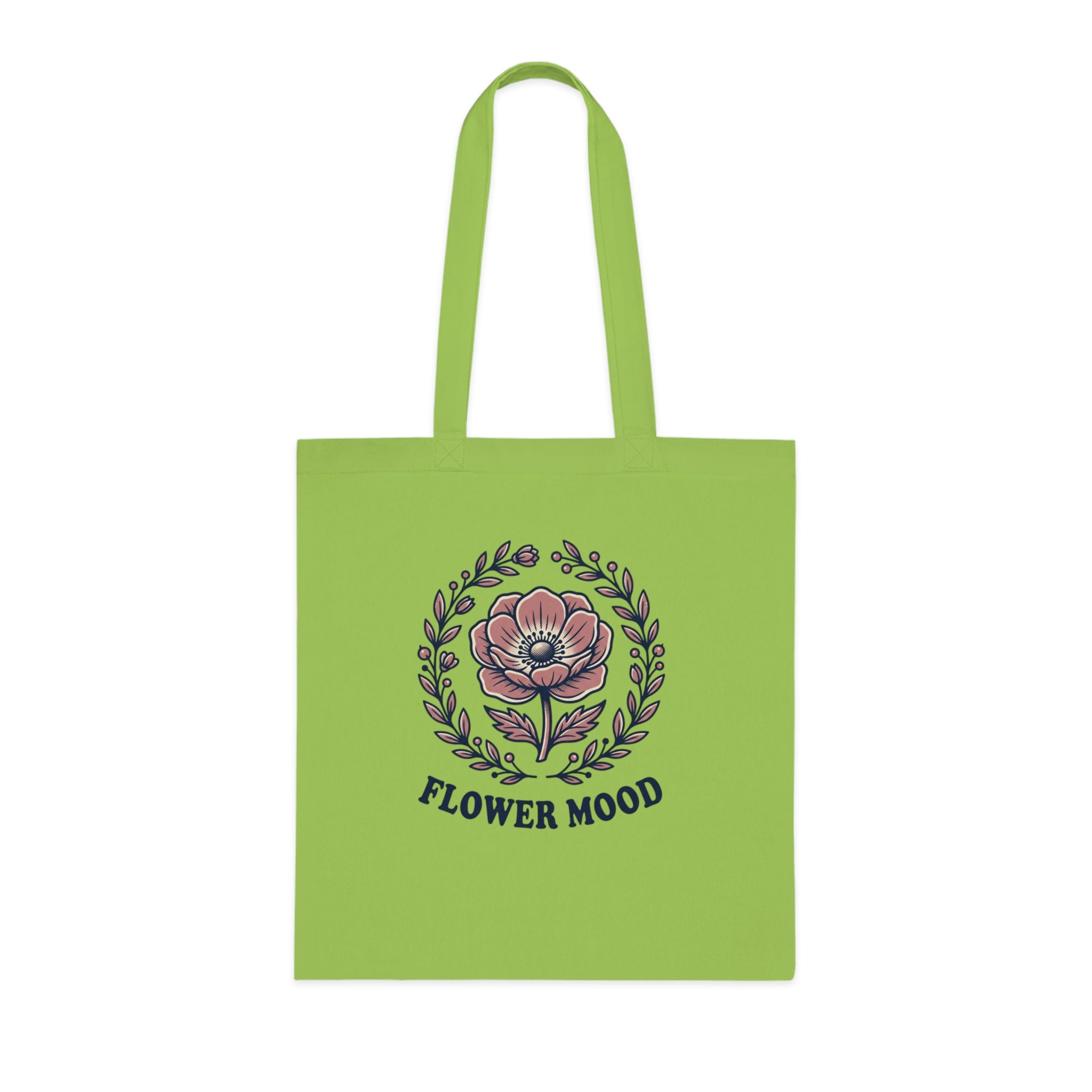 Summer Mood Floral Tote Bag – Retro Rose Cotton Tote
