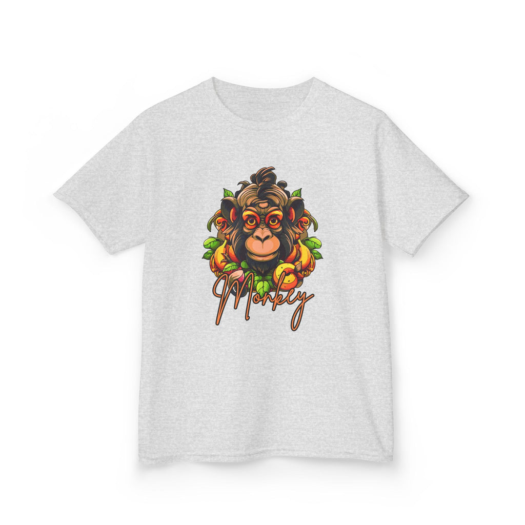Kids Monkey Fruit Graphic Tee — Cute Tropical Chimp Design