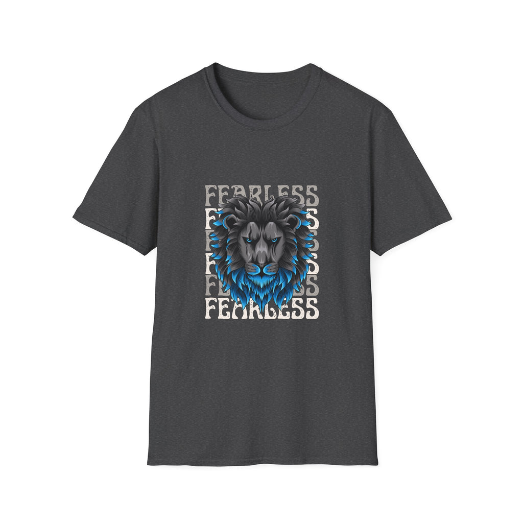 Lion Head T-Shirt — Bold Blue Mane Graphic Tee