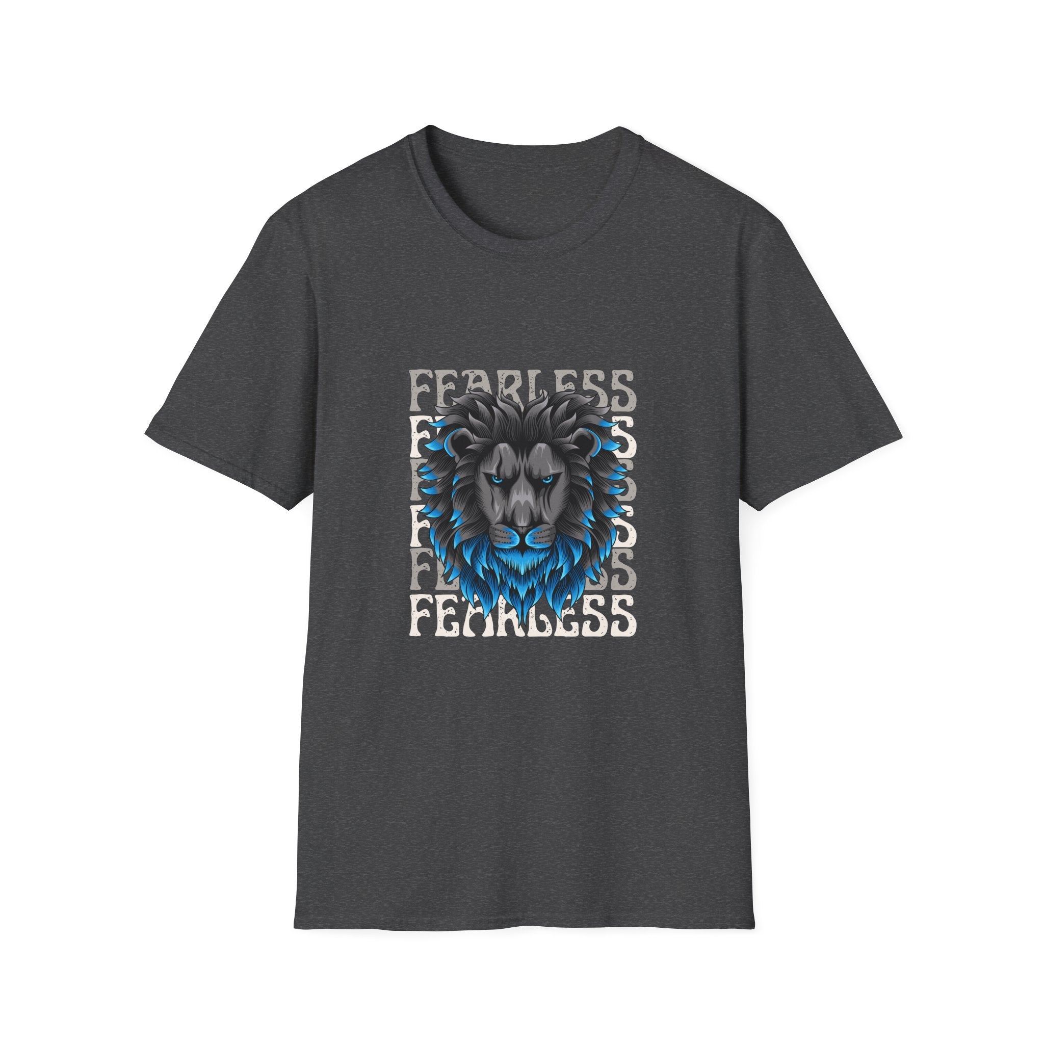 Lion Head T-Shirt — Bold Blue Mane Graphic Tee