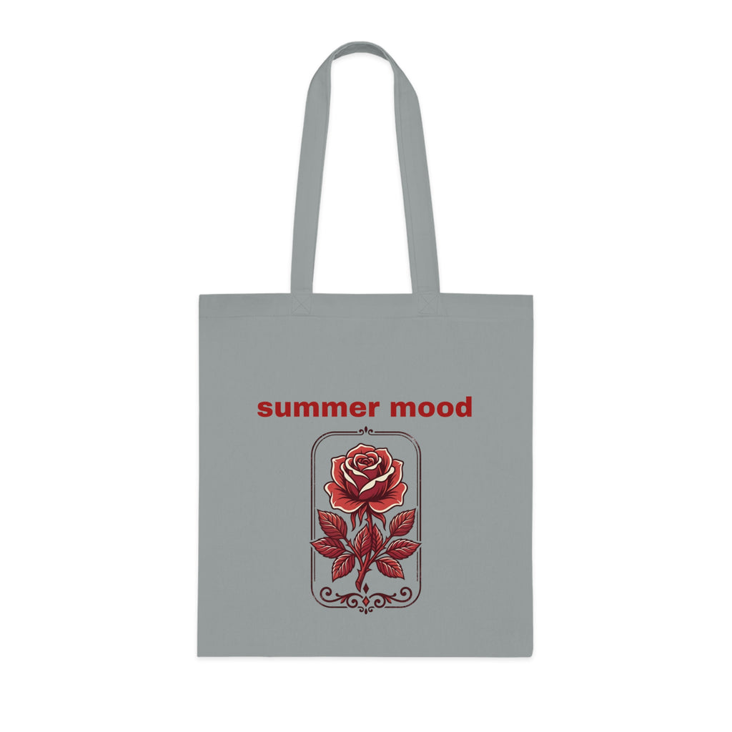 Summer Mood Floral Tote Bag – Retro Rose Cotton Tote