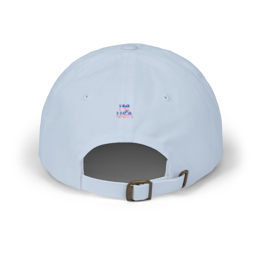 Patriotic USA Dad Cap — Small American Flag Embroidered Baseball Hat