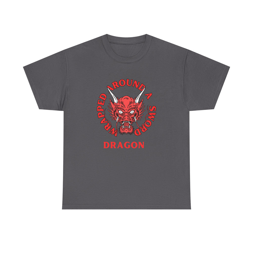 Dragon Tee — 'Wrapped Around a Sword' Red Dragon Graphic T-Shirt