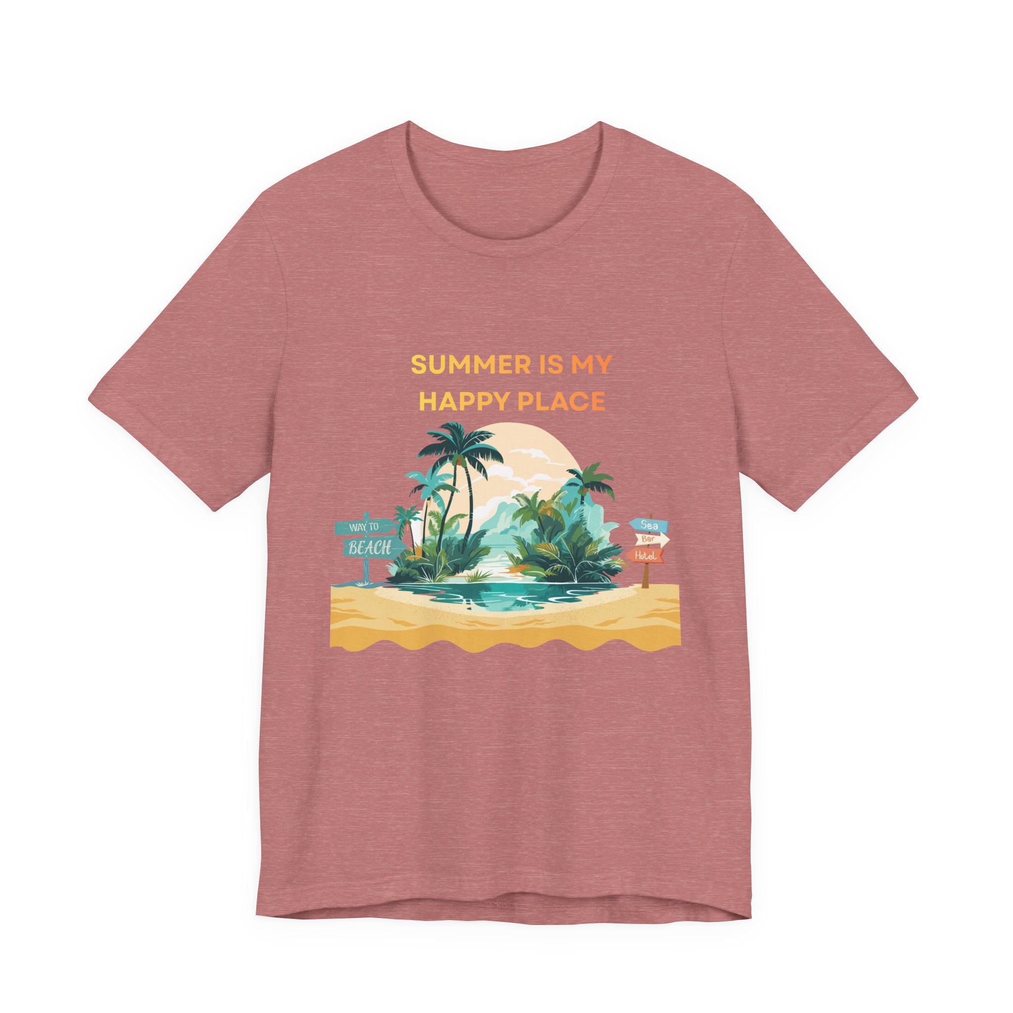 Summer Vibes Beach T-Shirt - "Summer Is My Happy Place" Graphic Tee