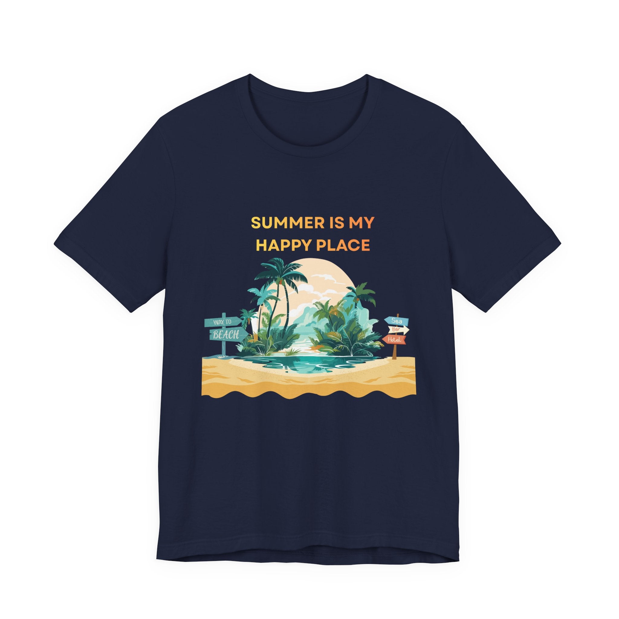 Summer Vibes Beach T-Shirt - "Summer Is My Happy Place" Graphic Tee