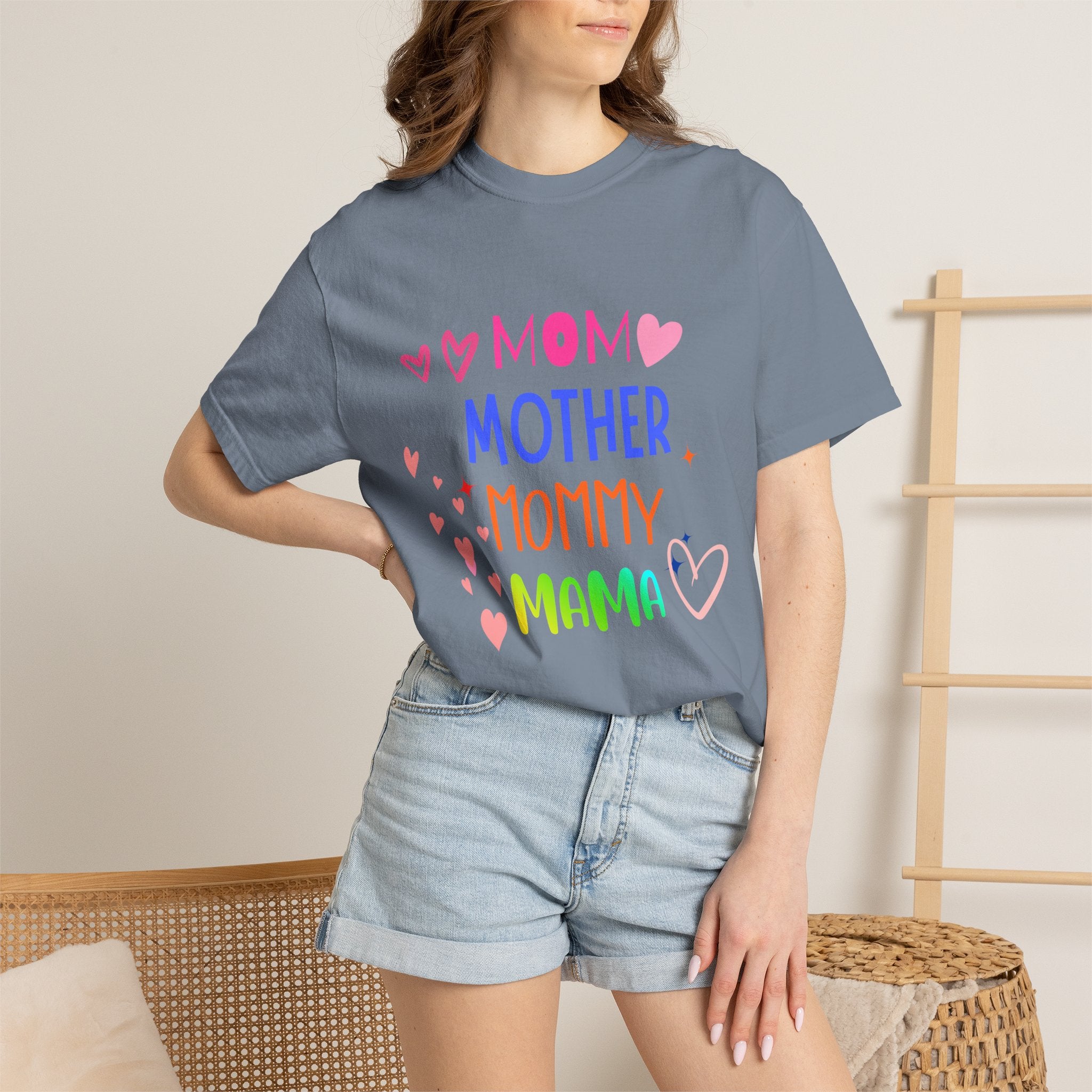 Mom • Mother • Mommy • Mama Colorful Hearts T-Shirt — Mother's Day Gift