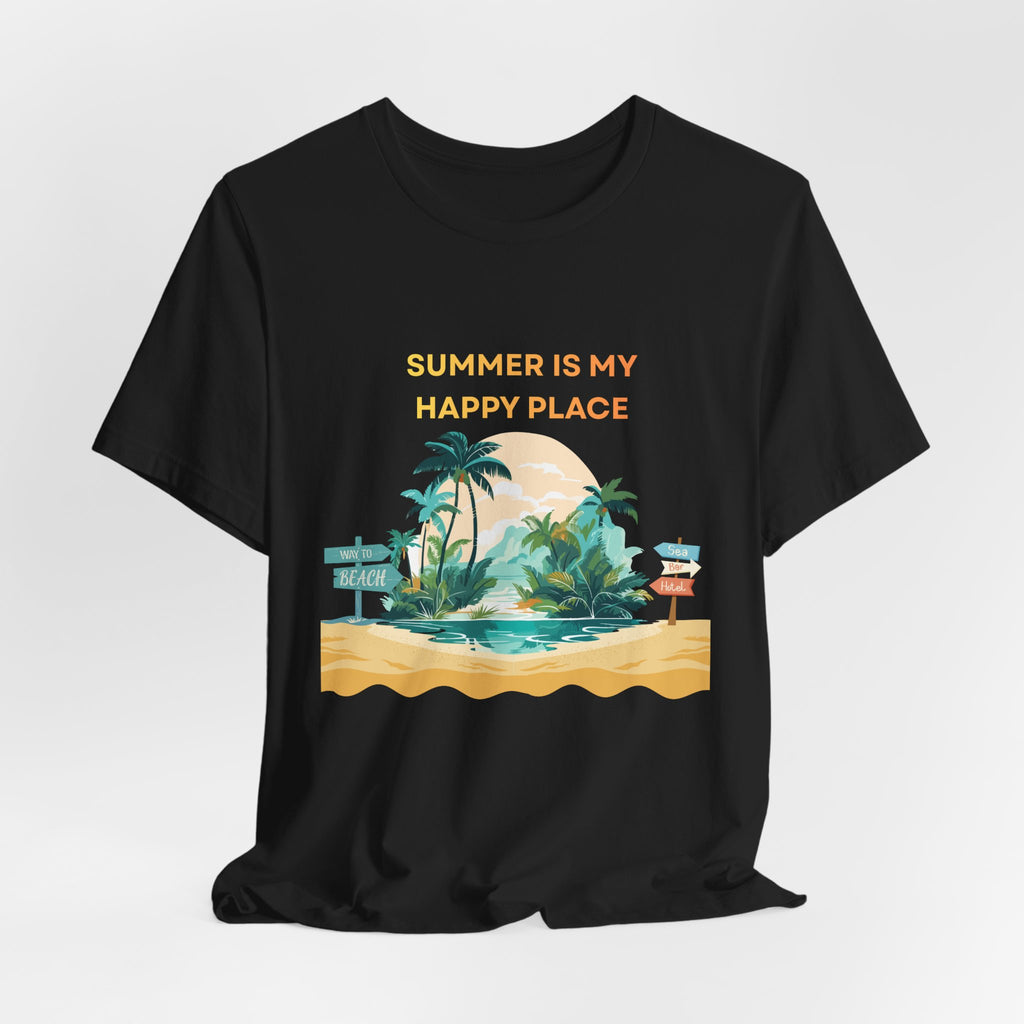 Summer Vibes Beach T-Shirt - "Summer Is My Happy Place" Graphic Tee