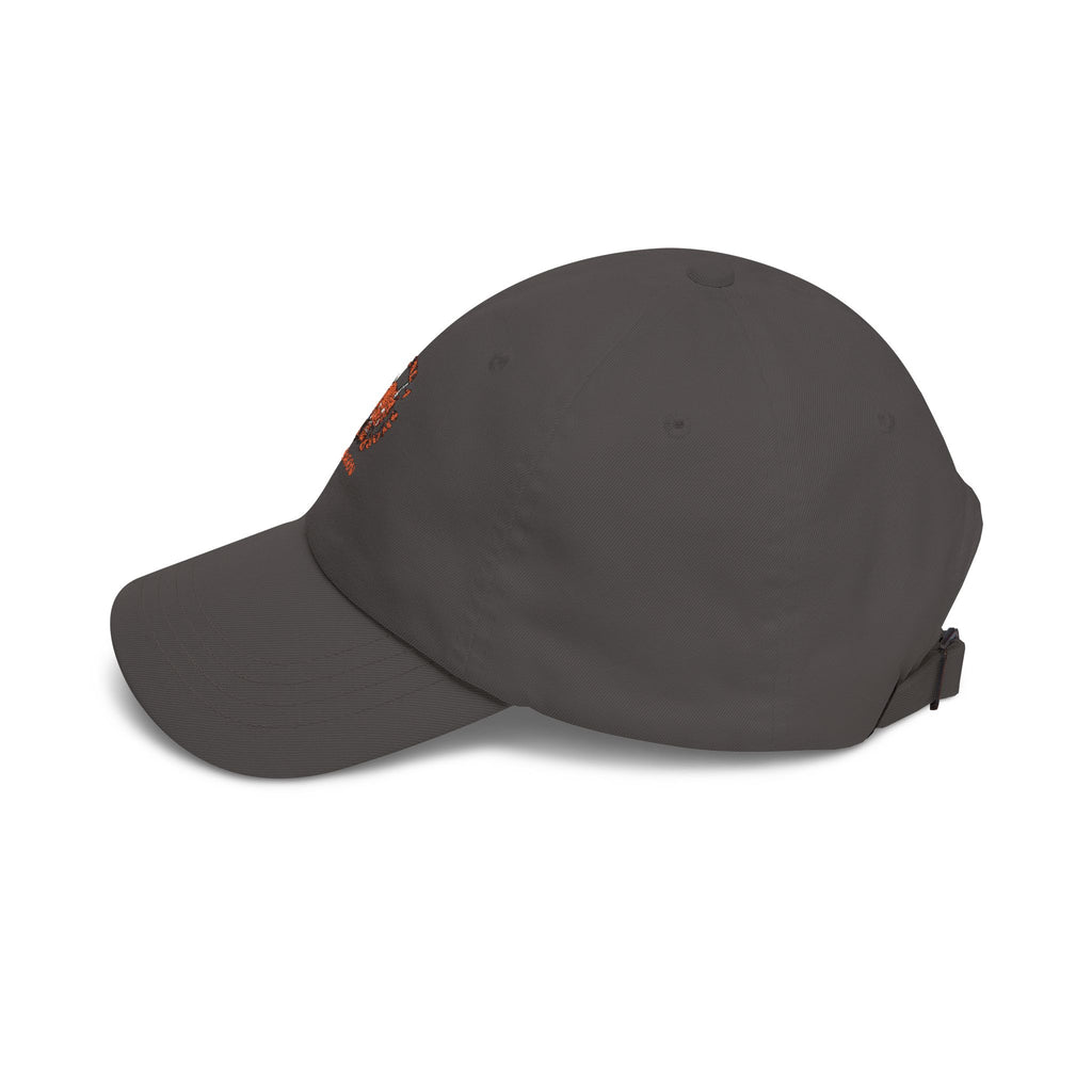 Dragon Emblem Dad Cap — Vintage Orange Floral Crest Hat