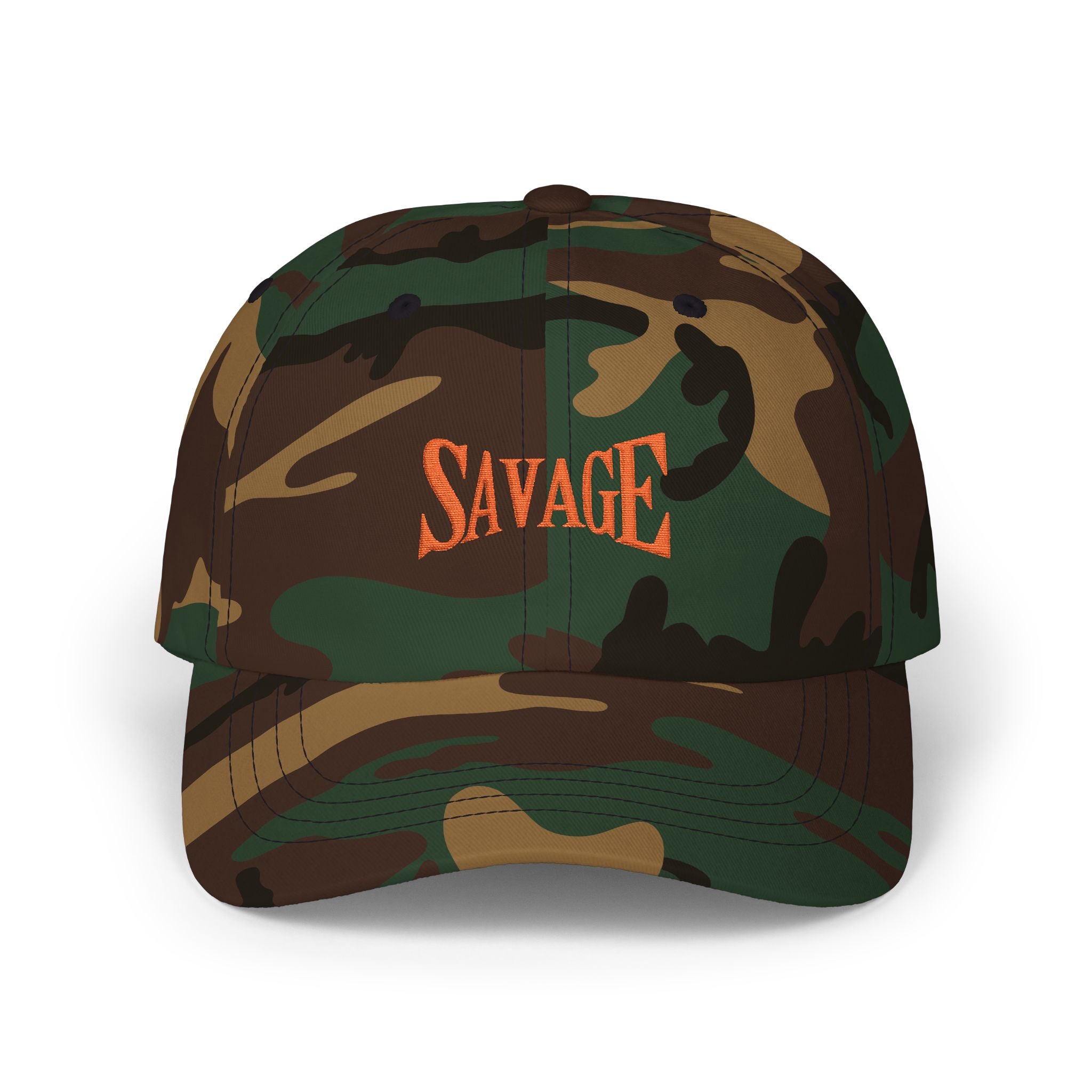Savage Embroidered Dad Cap - White Casual Baseball Hat