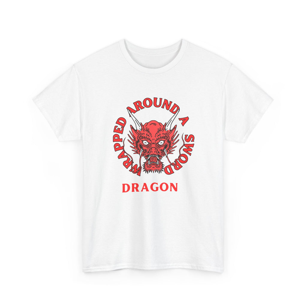 Dragon Tee — 'Wrapped Around a Sword' Red Dragon Graphic T-Shirt