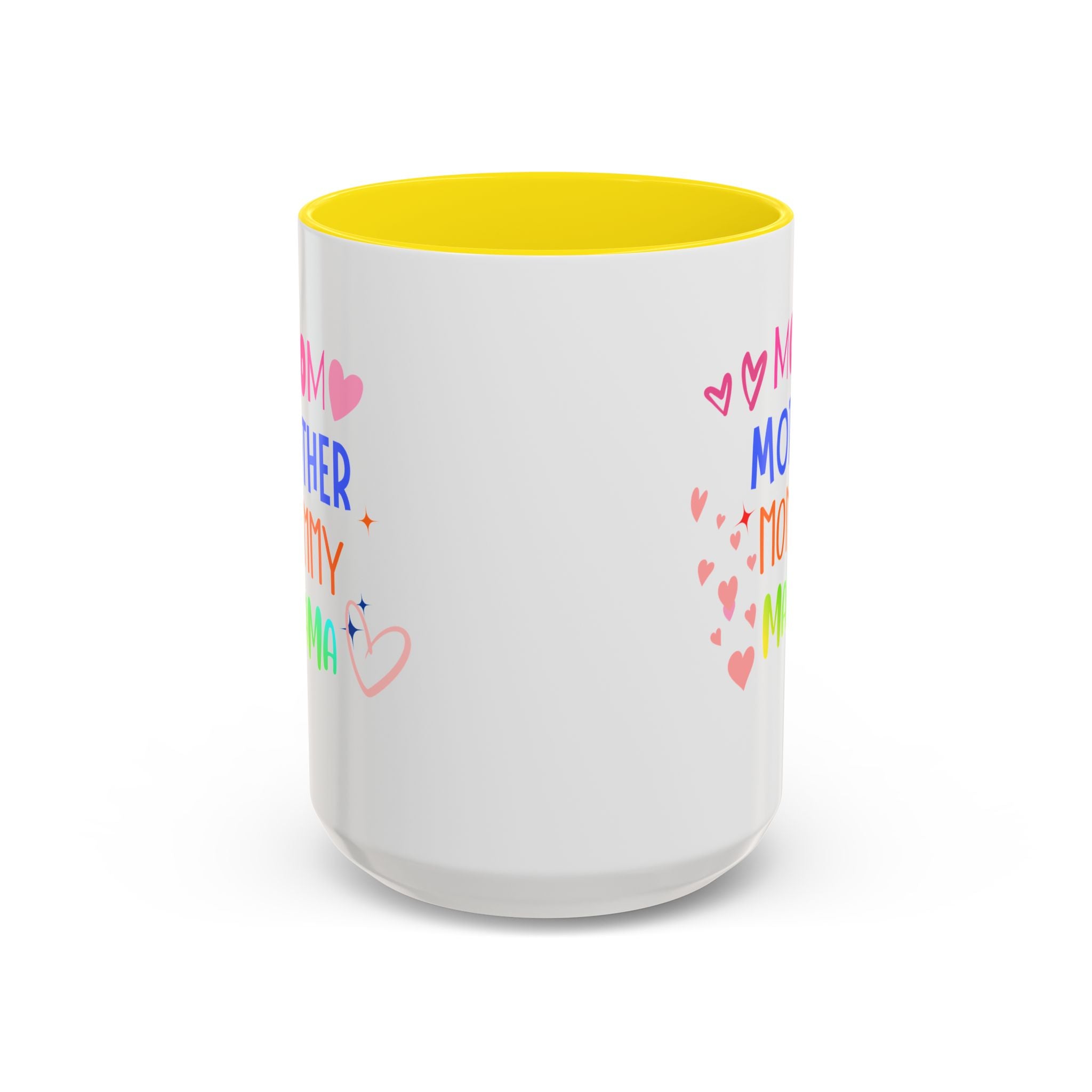 Mother/Mom Rainbow Accent Coffee Mug — 'Mom Mother Mommy Mama' Gift for Mother's Day