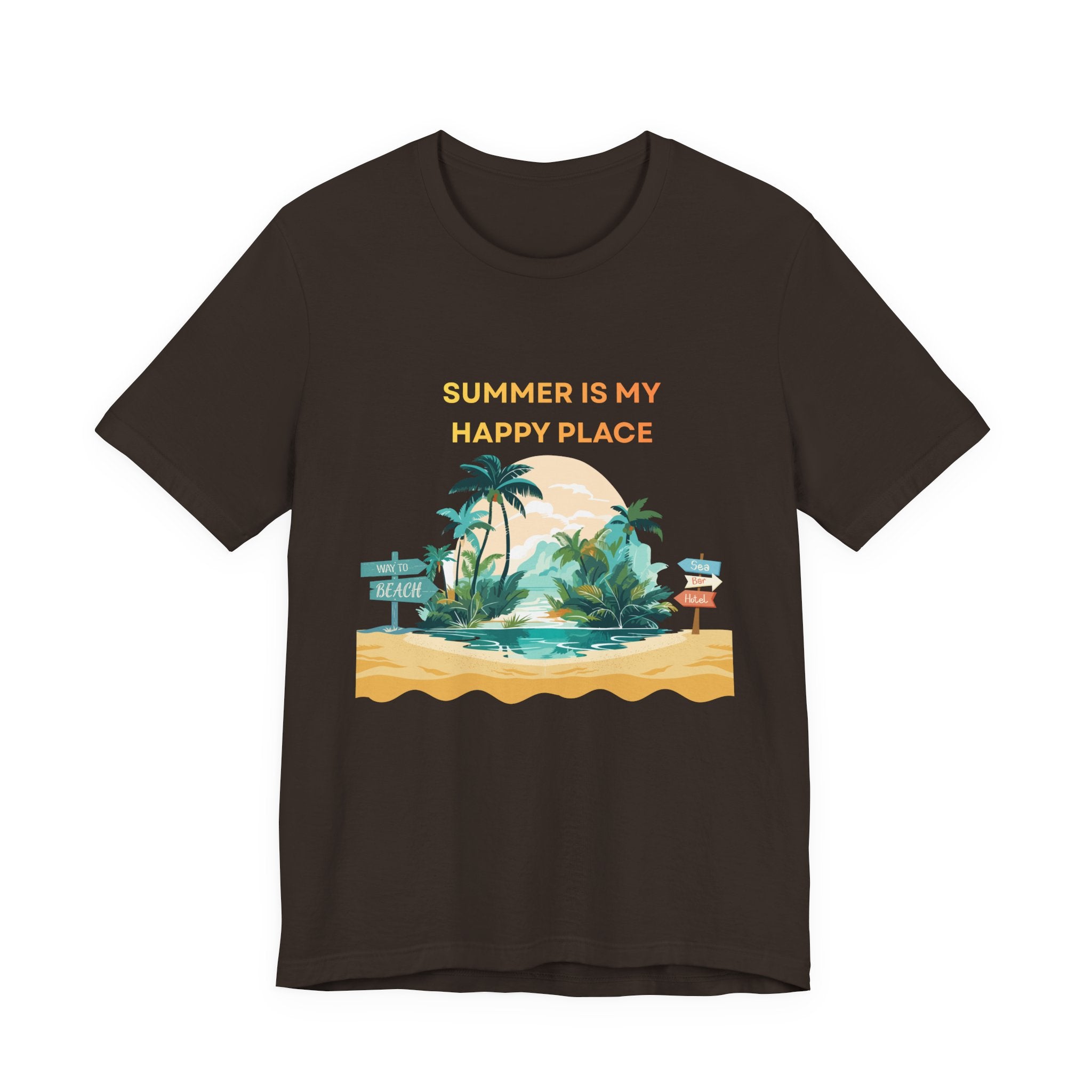 Summer Vibes Beach T-Shirt - "Summer Is My Happy Place" Graphic Tee