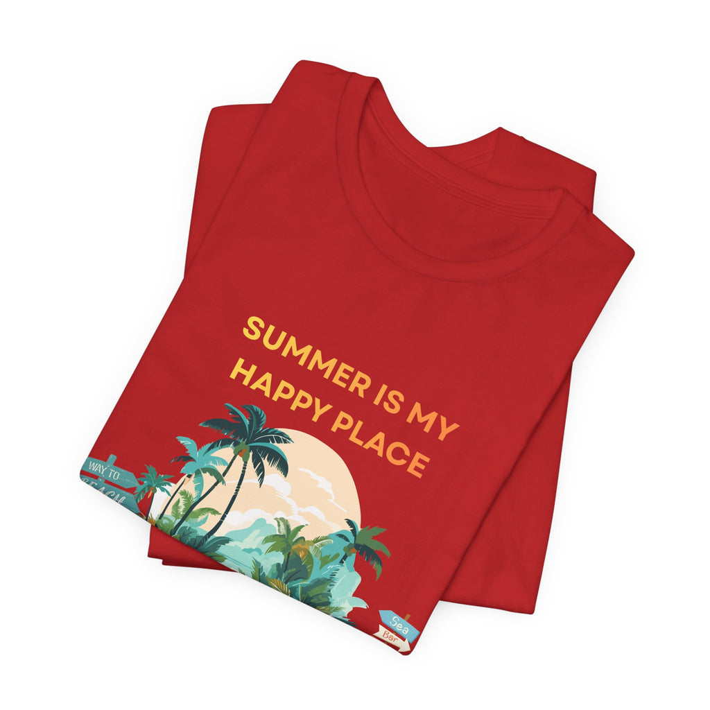 Summer Vibes Beach T-Shirt - "Summer Is My Happy Place" Graphic Tee