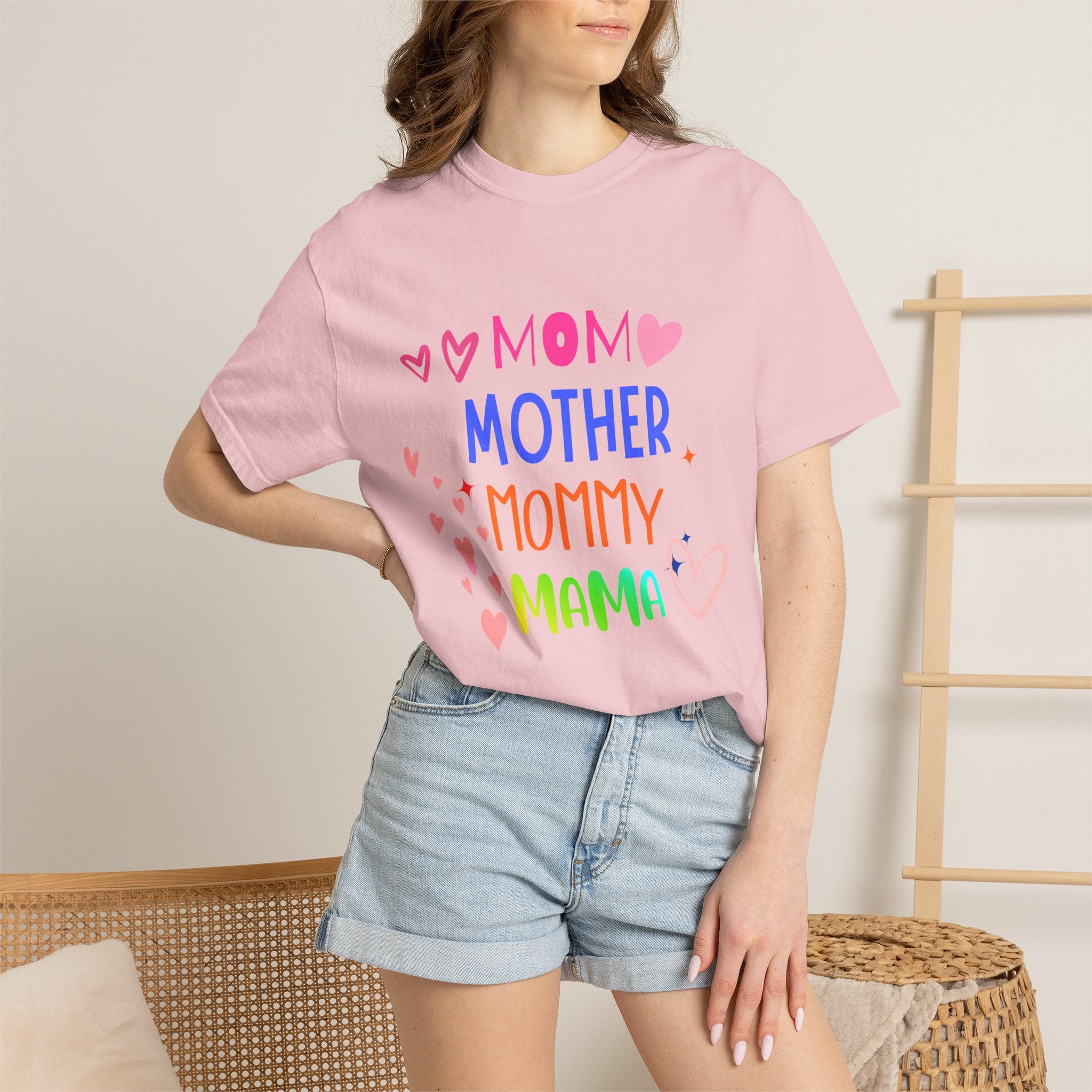 Mom • Mother • Mommy • Mama Colorful Hearts T-Shirt — Mother's Day Gift