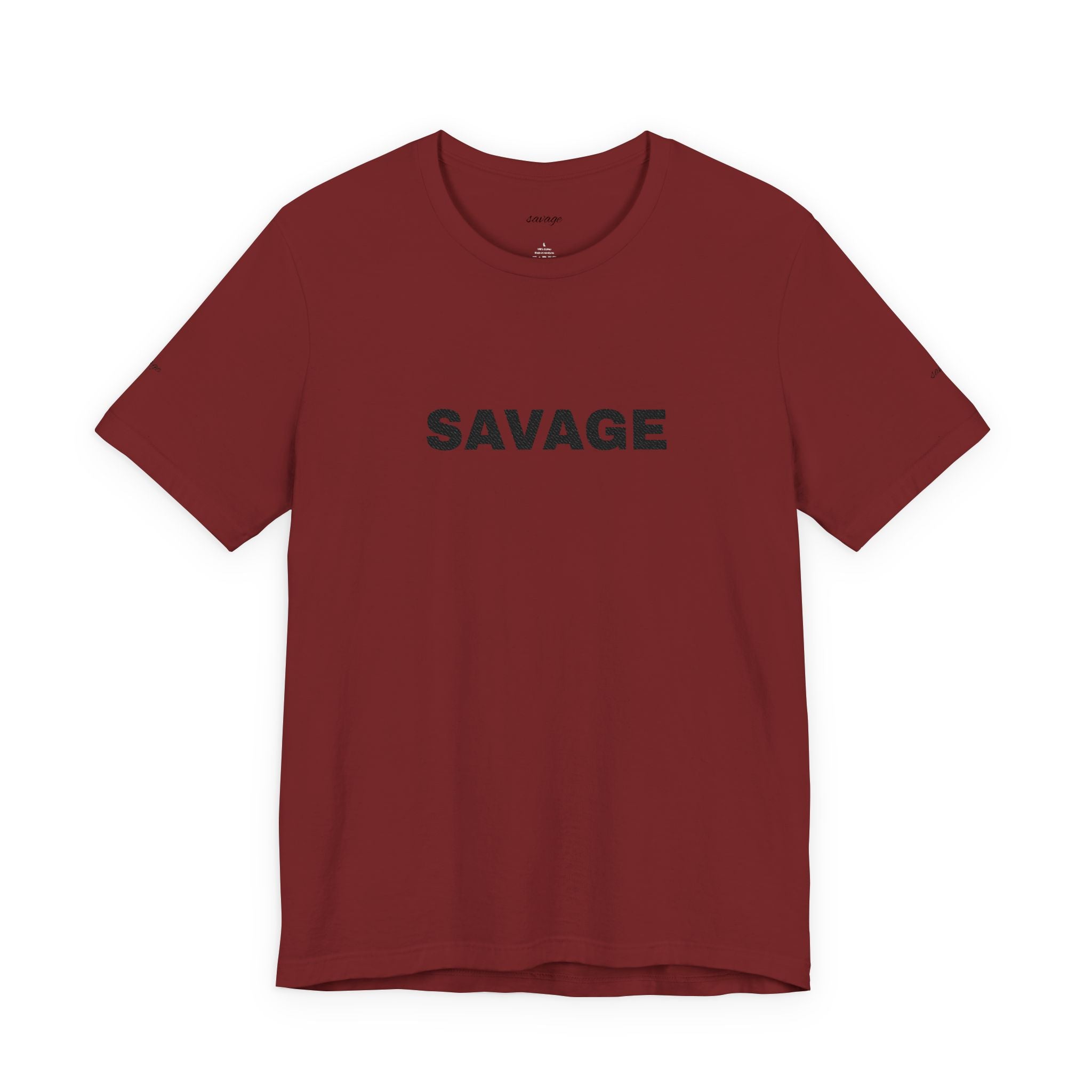 Savage Graphic Tee - Bold Text White T-Shirt