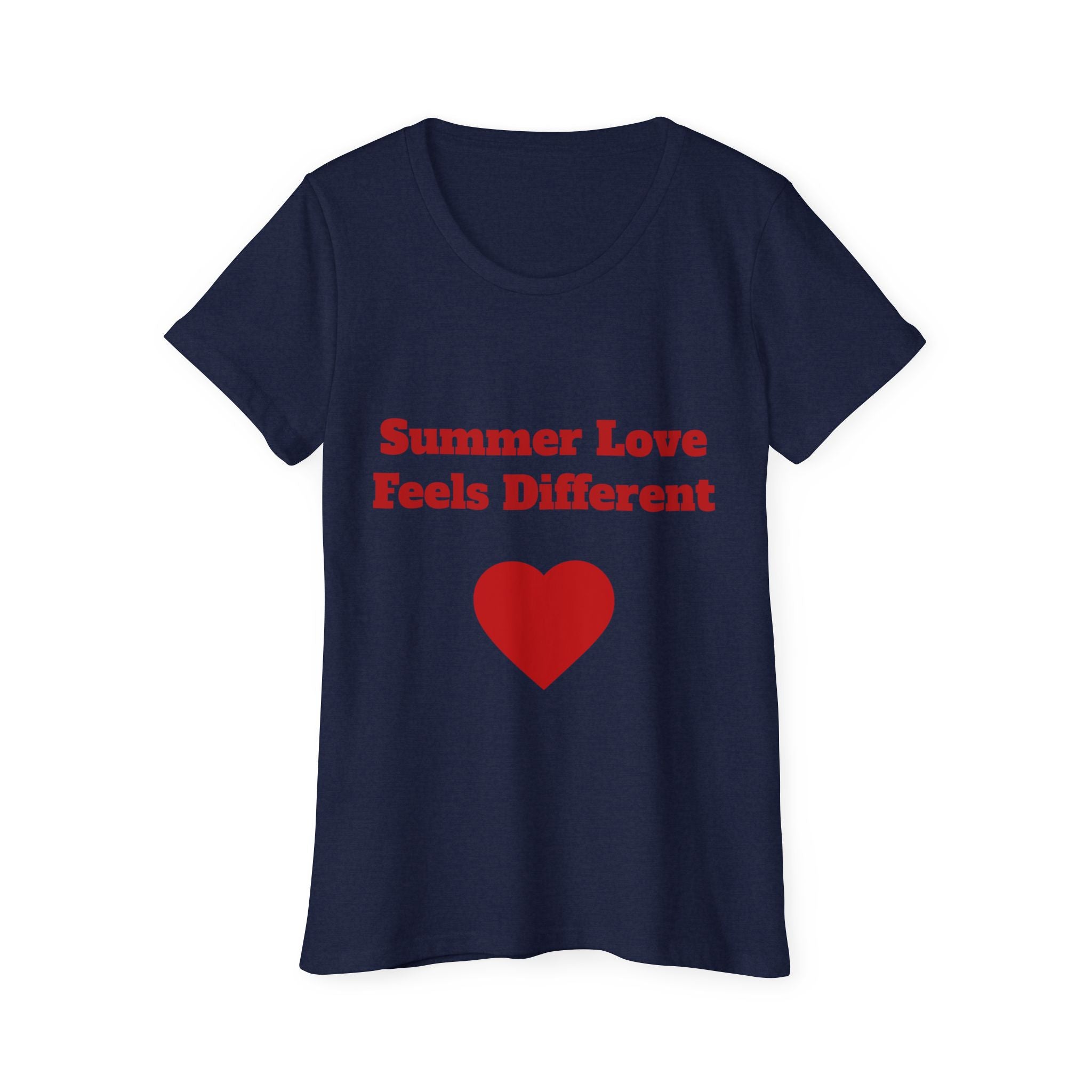 Summer Love Feels Different Tee — Women's Organic Cotton Heart T‑Shirt