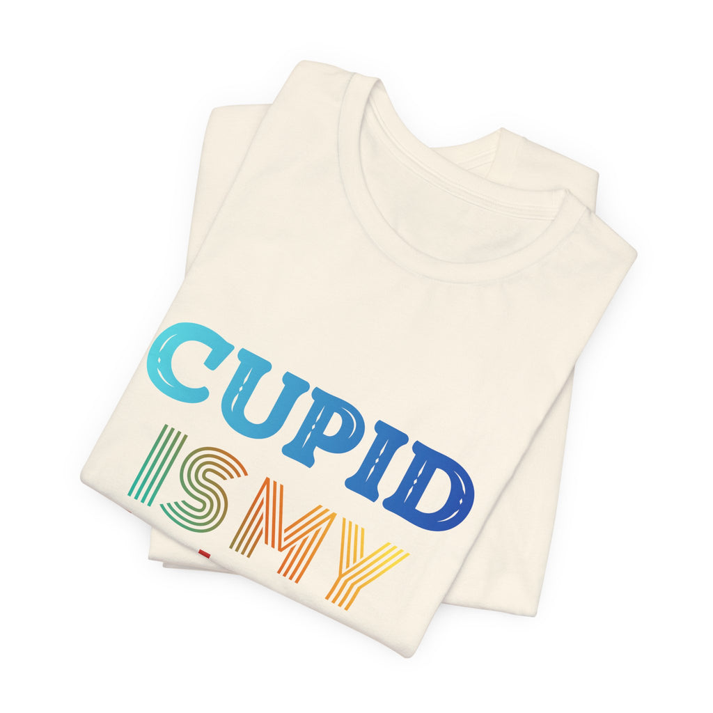 Cupid Is My Bestie Tee - Rainbow Valentine Graphic T-Shirt