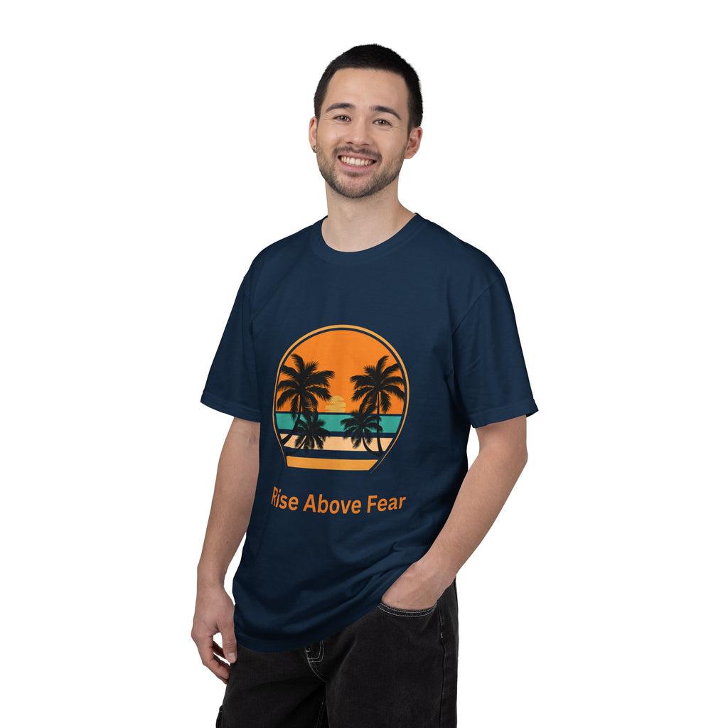 Rise Above Fear T-Shirt — Vintage Sunset Palm Tee