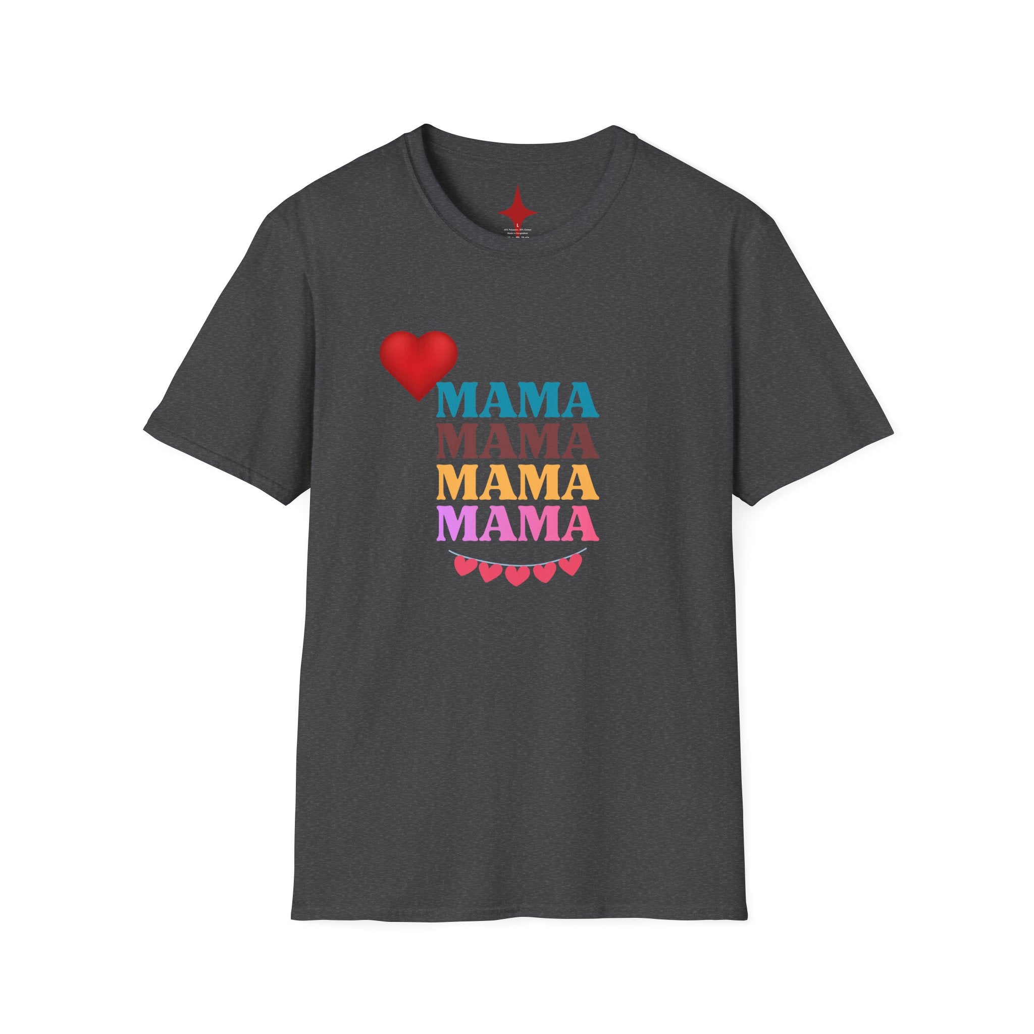 Mama Stack Heart T-Shirt — Colorful 'MAMA' Mother's Day Tee