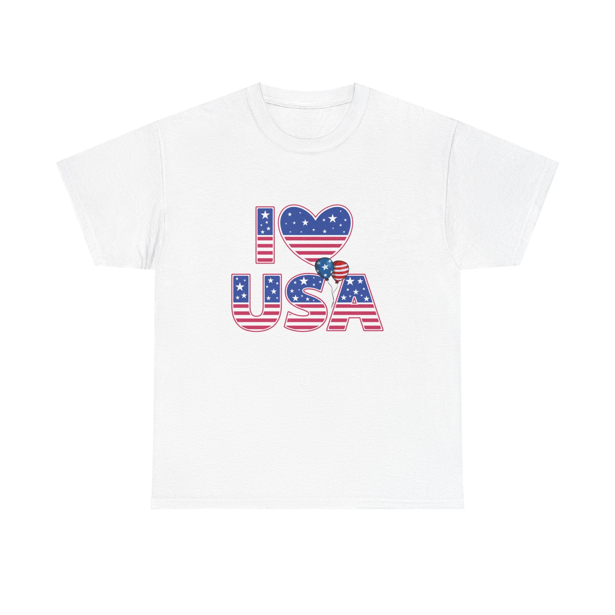 I Heart USA T-Shirt — Patriotic American Flag Tee for 4th of July