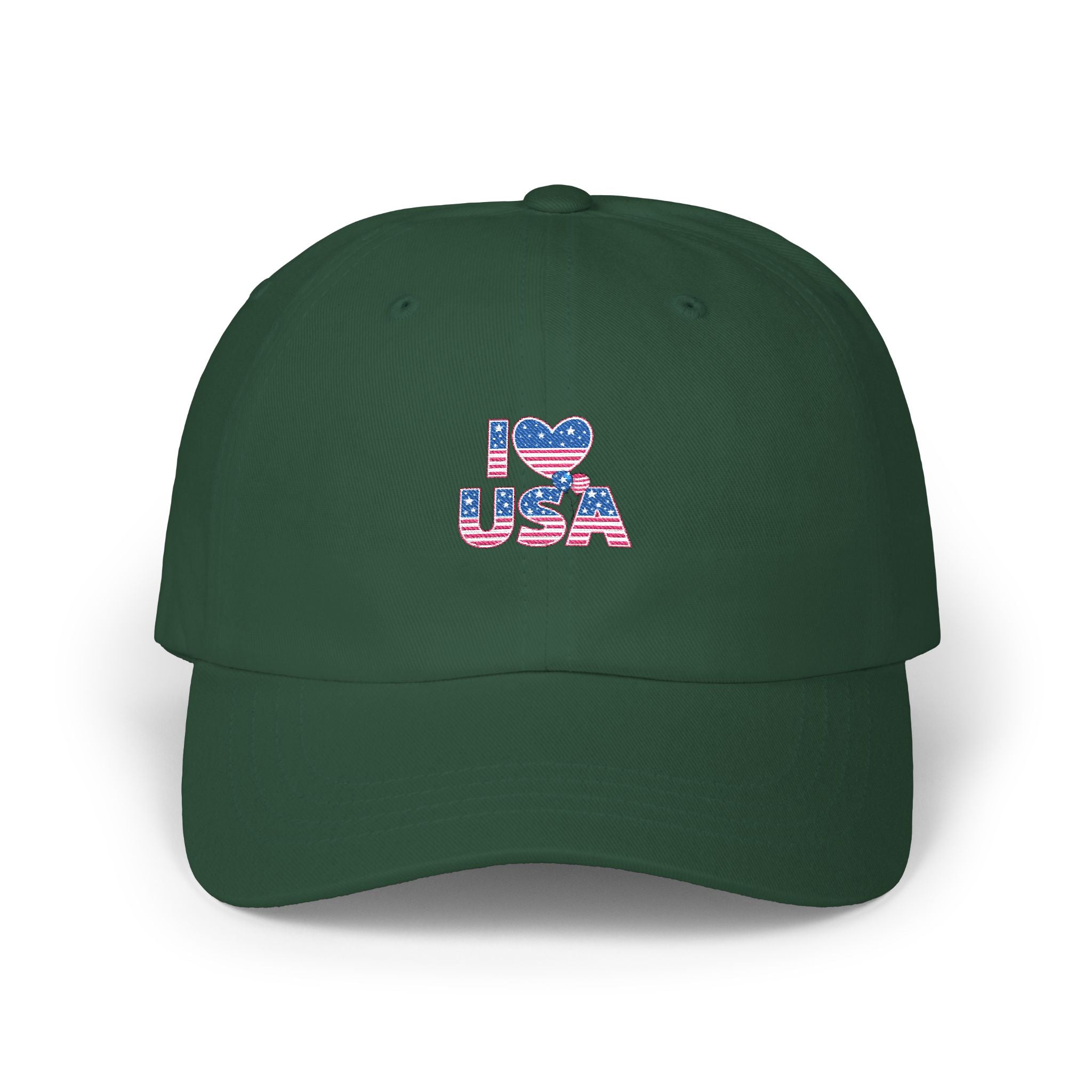 Patriotic USA Dad Cap — Small American Flag Embroidered Baseball Hat