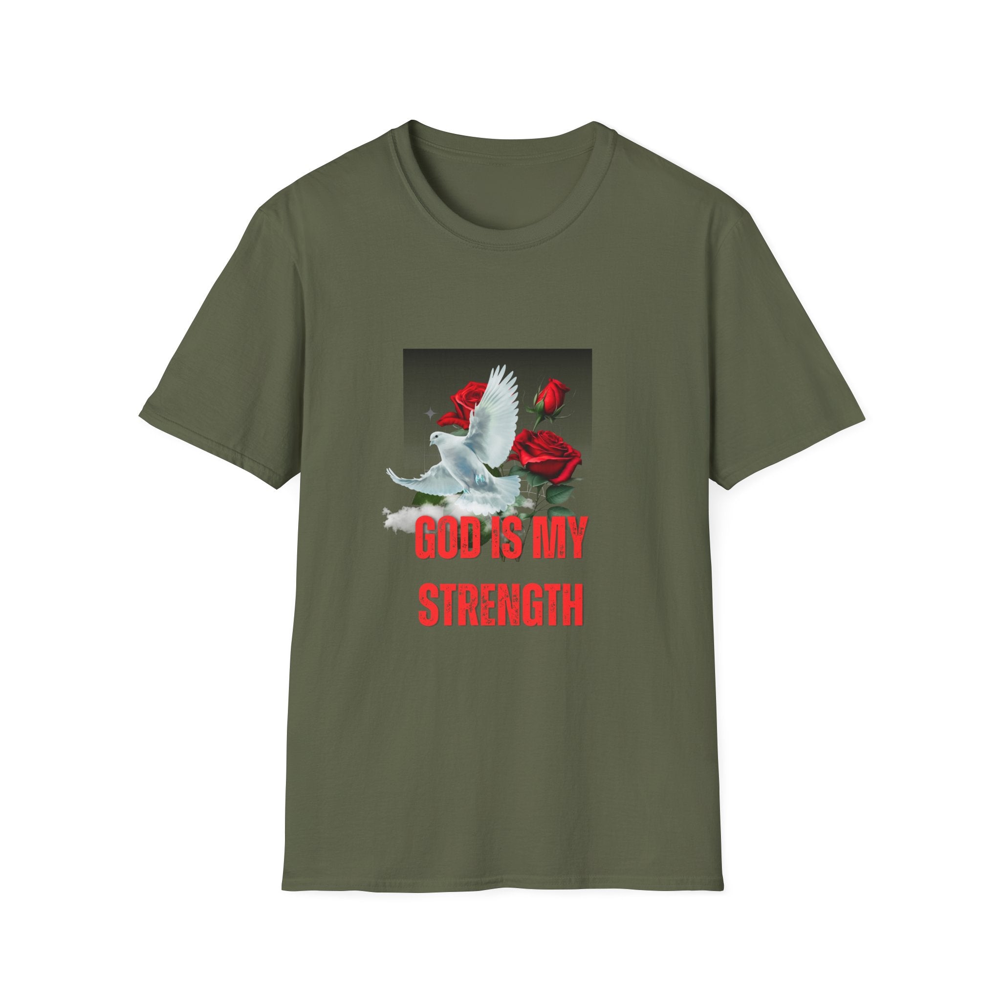 God Is My Strength T-Shirt — Floral Faith Graphic Tee