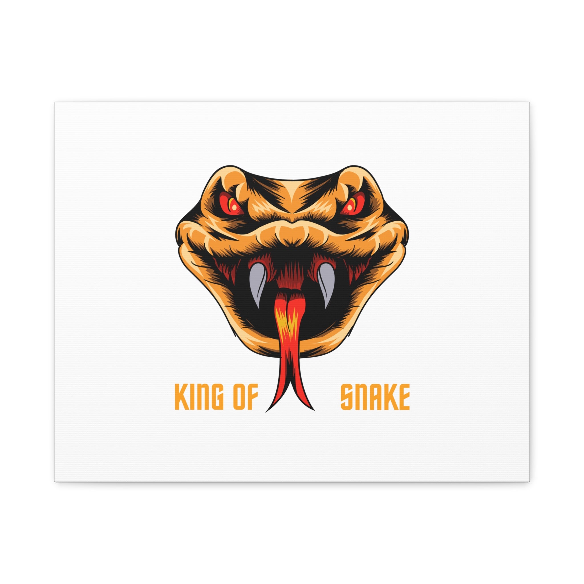 Snake Canvas Wall Art – "King of Snake" Fierce Cobra Head Matte Stretched Print