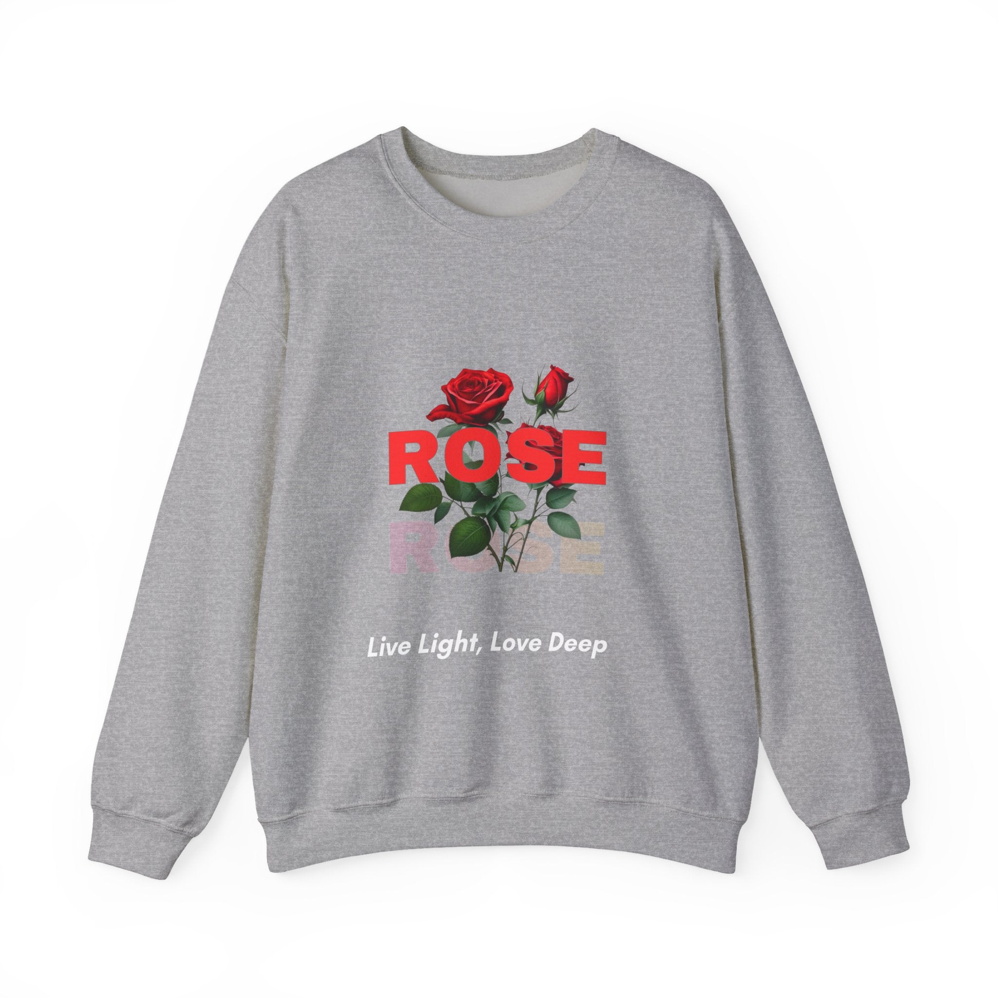 Rose Graphic Sweatshirt - Red Rose Floral Crewneck