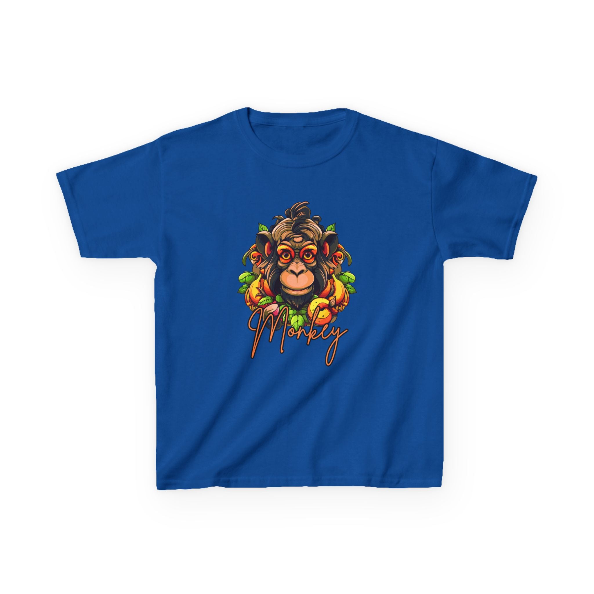 Kids Monkey Fruit Graphic Tee — Cute Tropical Chimp Design