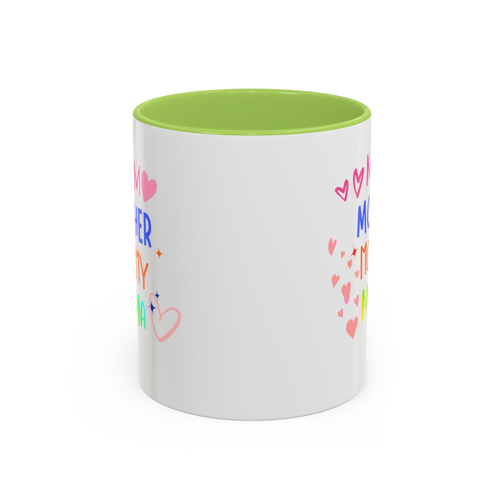 Mother/Mom Rainbow Accent Coffee Mug — 'Mom Mother Mommy Mama' Gift for Mother's Day
