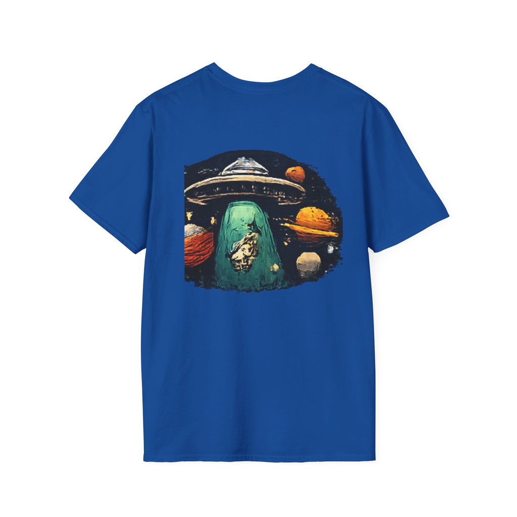 Alien Abduction Graphic T-Shirt — Retro UFO & Planets Space Tee