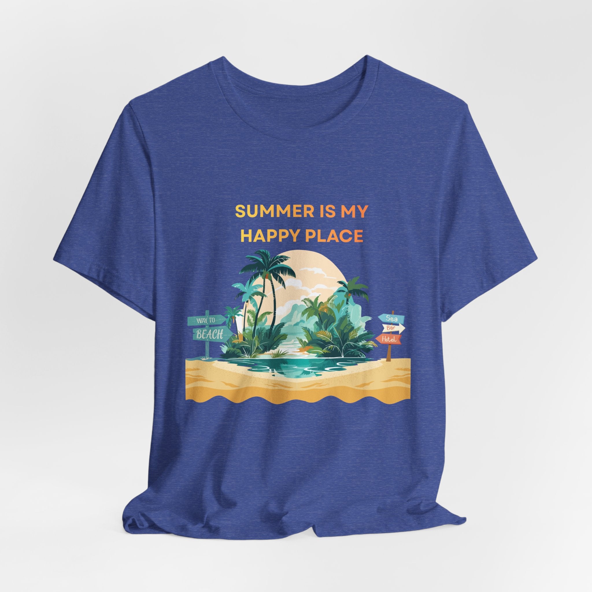 Summer Vibes Beach T-Shirt - "Summer Is My Happy Place" Graphic Tee