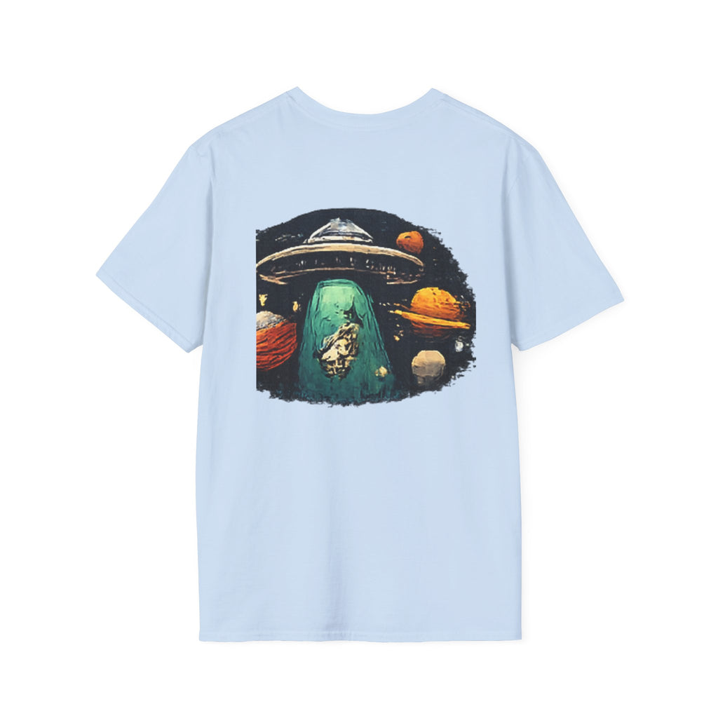 Alien Abduction Graphic T-Shirt — Retro UFO & Planets Space Tee