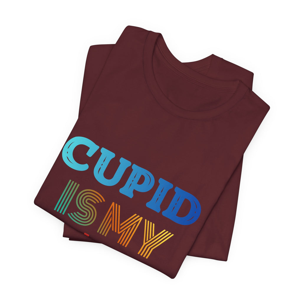 Cupid Is My Bestie Tee - Rainbow Valentine Graphic T-Shirt