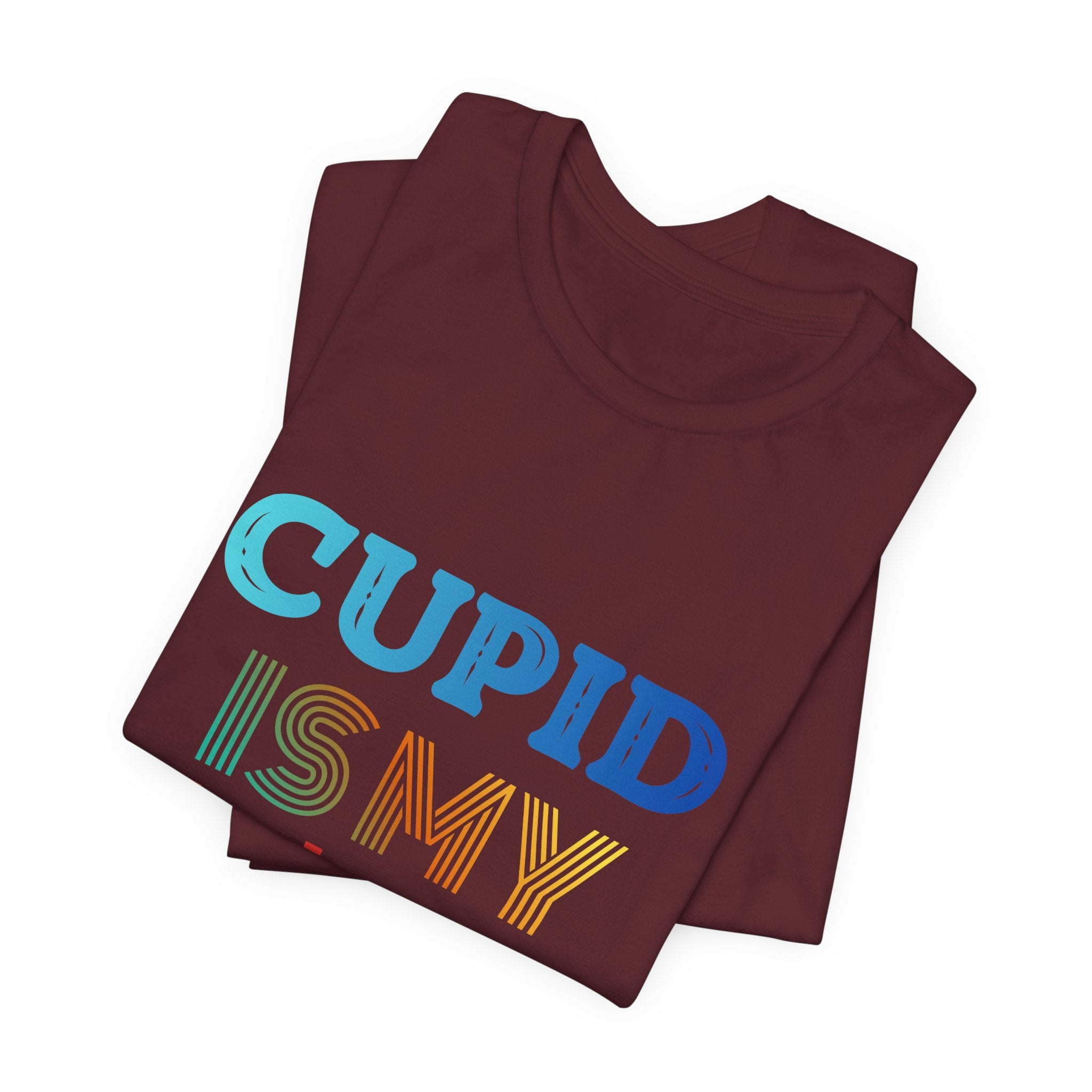 Cupid Is My Bestie Tee - Rainbow Valentine Graphic T-Shirt