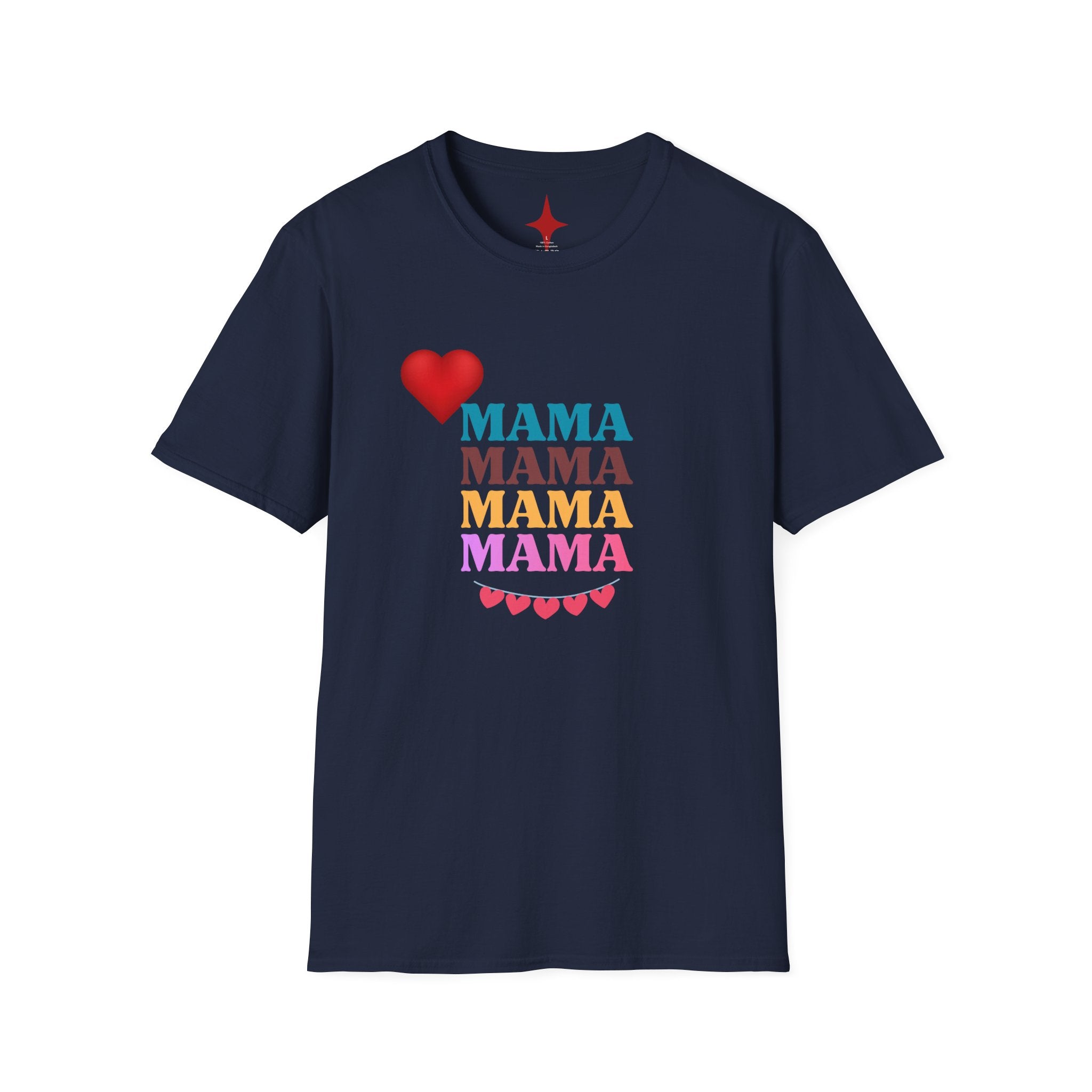 Mama Stack Heart T-Shirt — Colorful 'MAMA' Mother's Day Tee