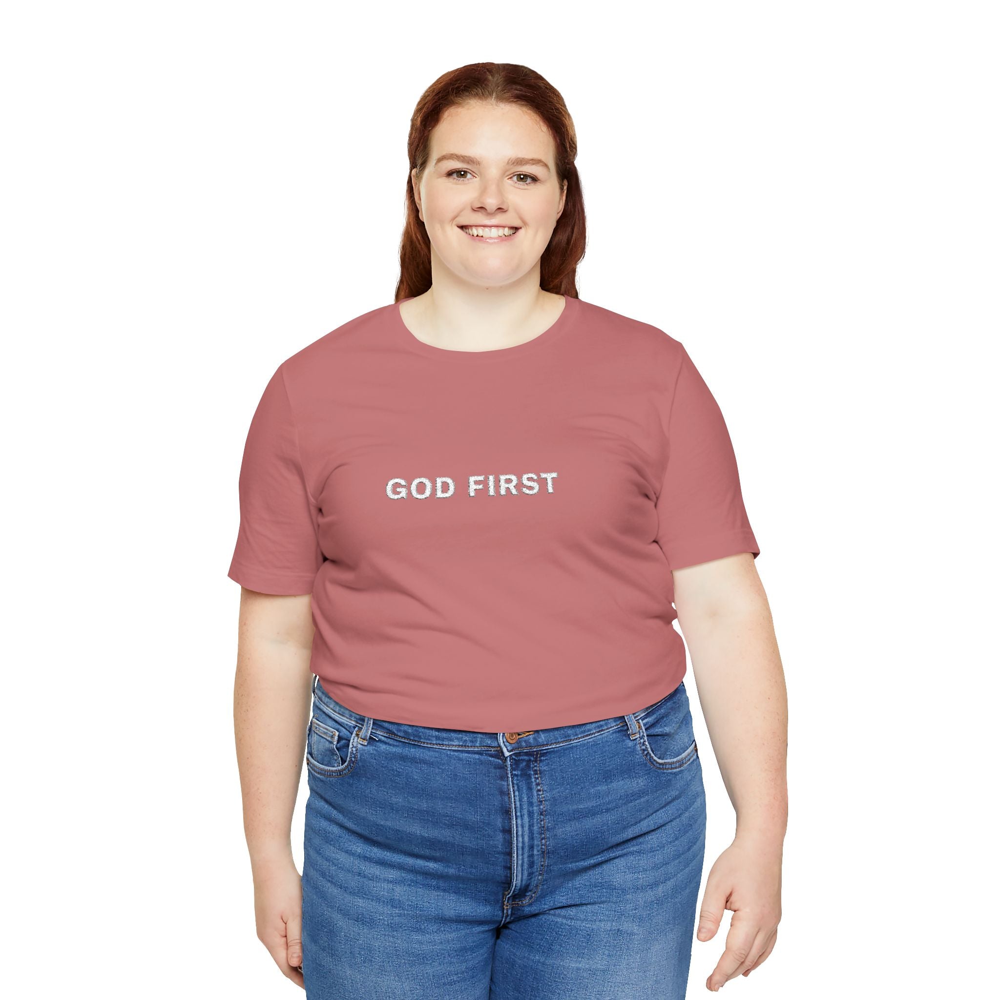 God First T-Shirt – Floral Lettering Christian Tee