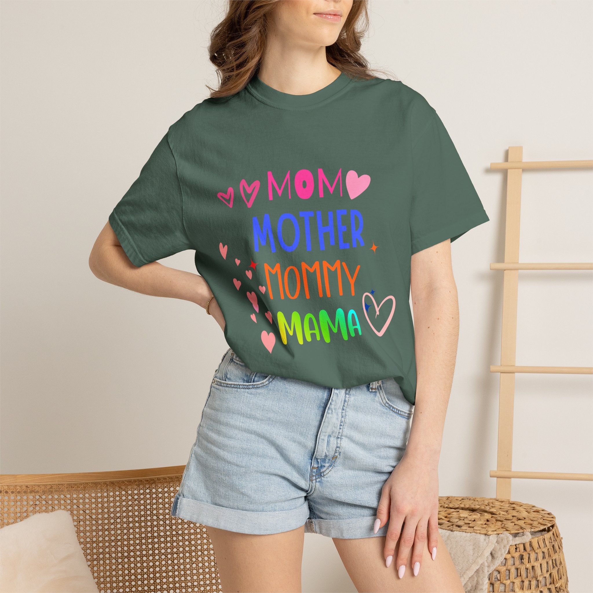 Mom • Mother • Mommy • Mama Colorful Hearts T-Shirt — Mother's Day Gift