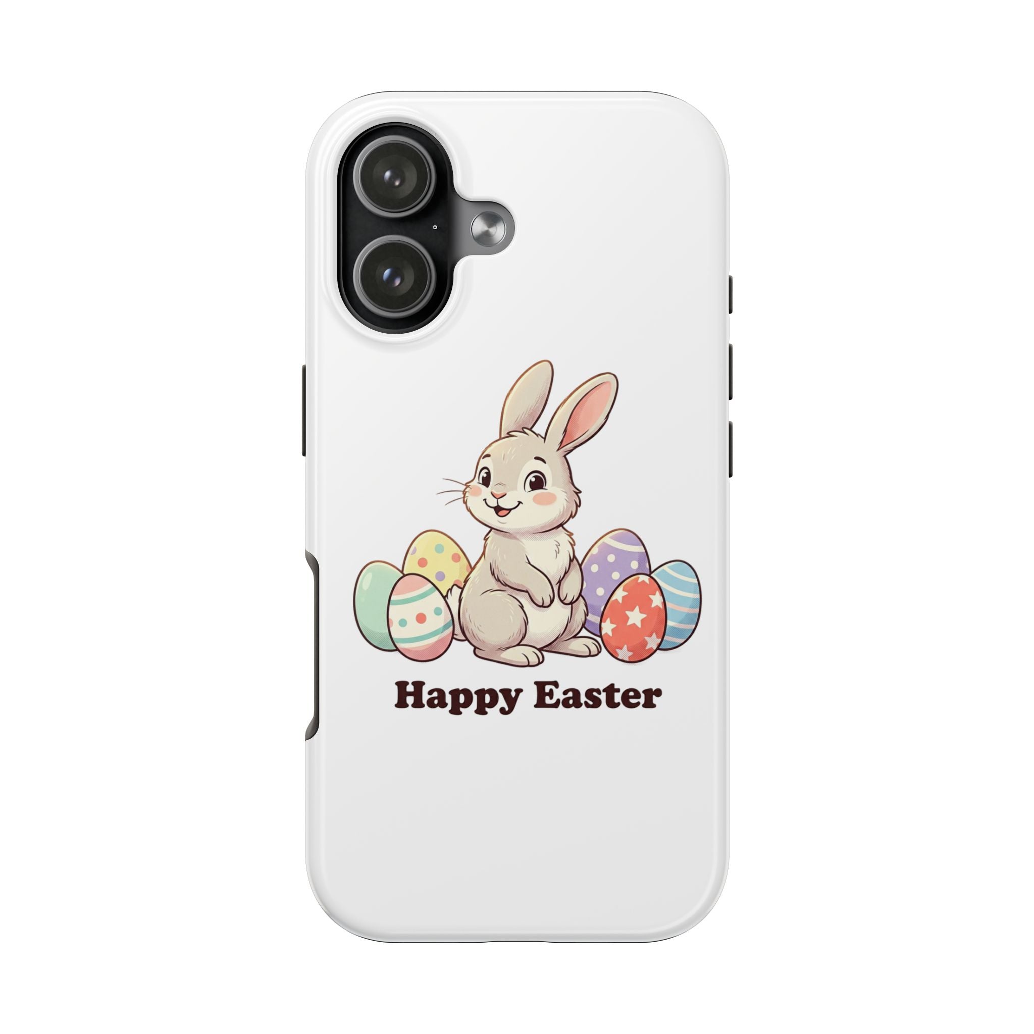 Easter Bunny Phone Case — 'Happy Easter' Cute Bunny with Painted Eggs