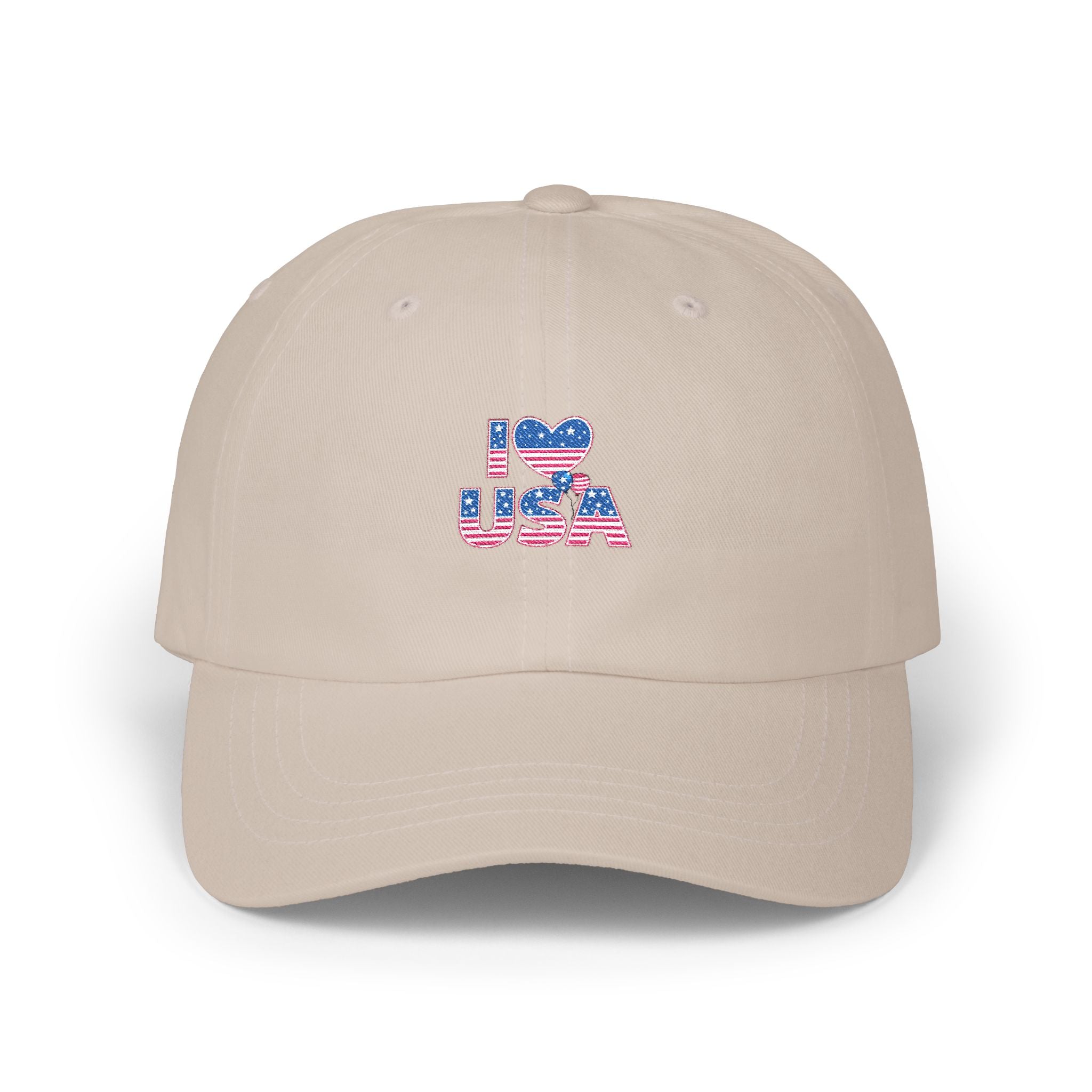 Patriotic USA Dad Cap — Small American Flag Embroidered Baseball Hat