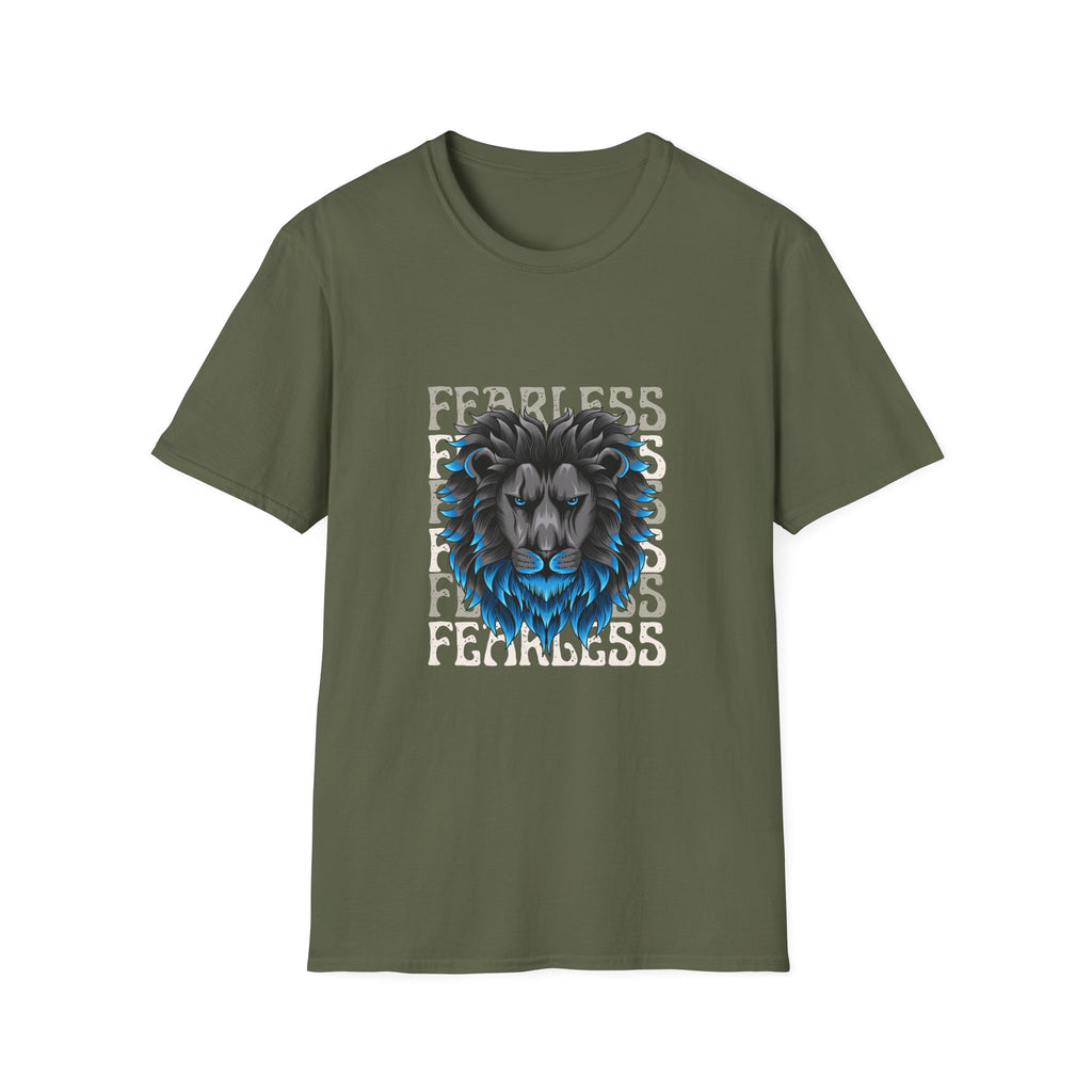 Lion Head T-Shirt — Bold Blue Mane Graphic Tee