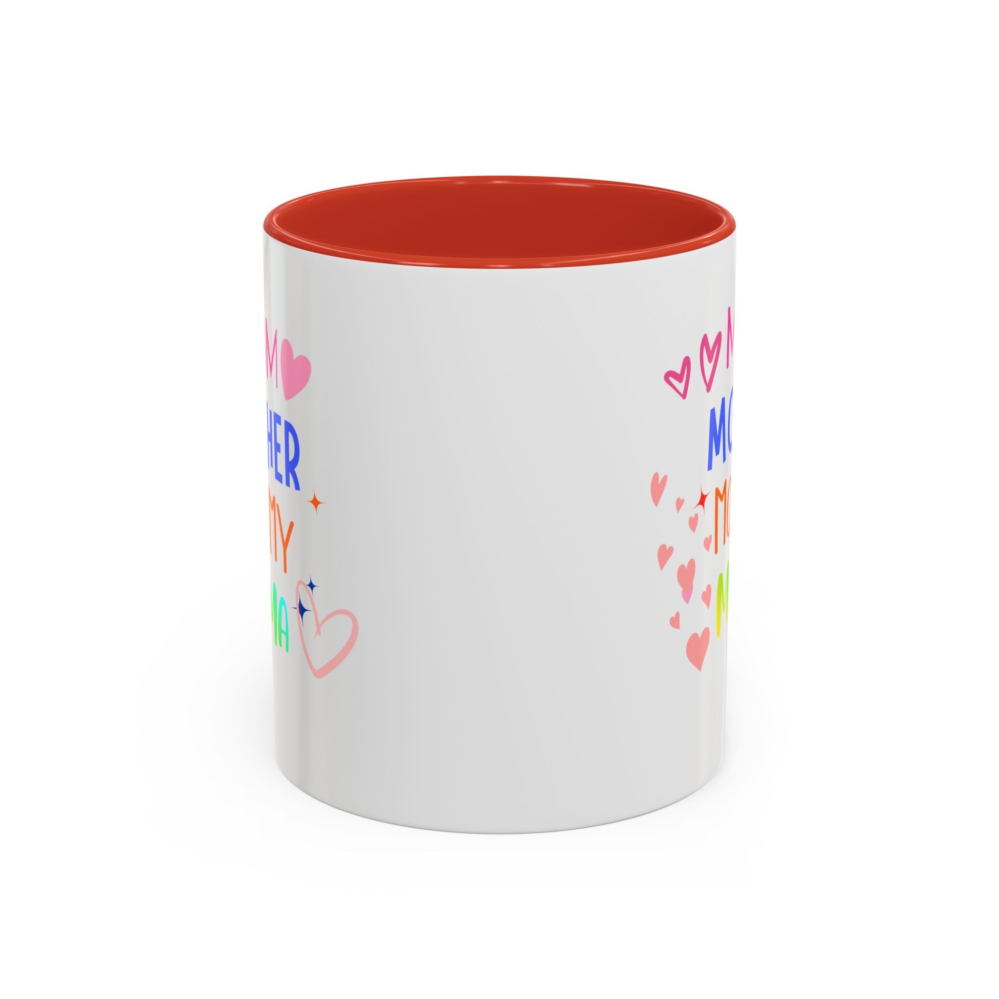 Mother/Mom Rainbow Accent Coffee Mug — 'Mom Mother Mommy Mama' Gift for Mother's Day