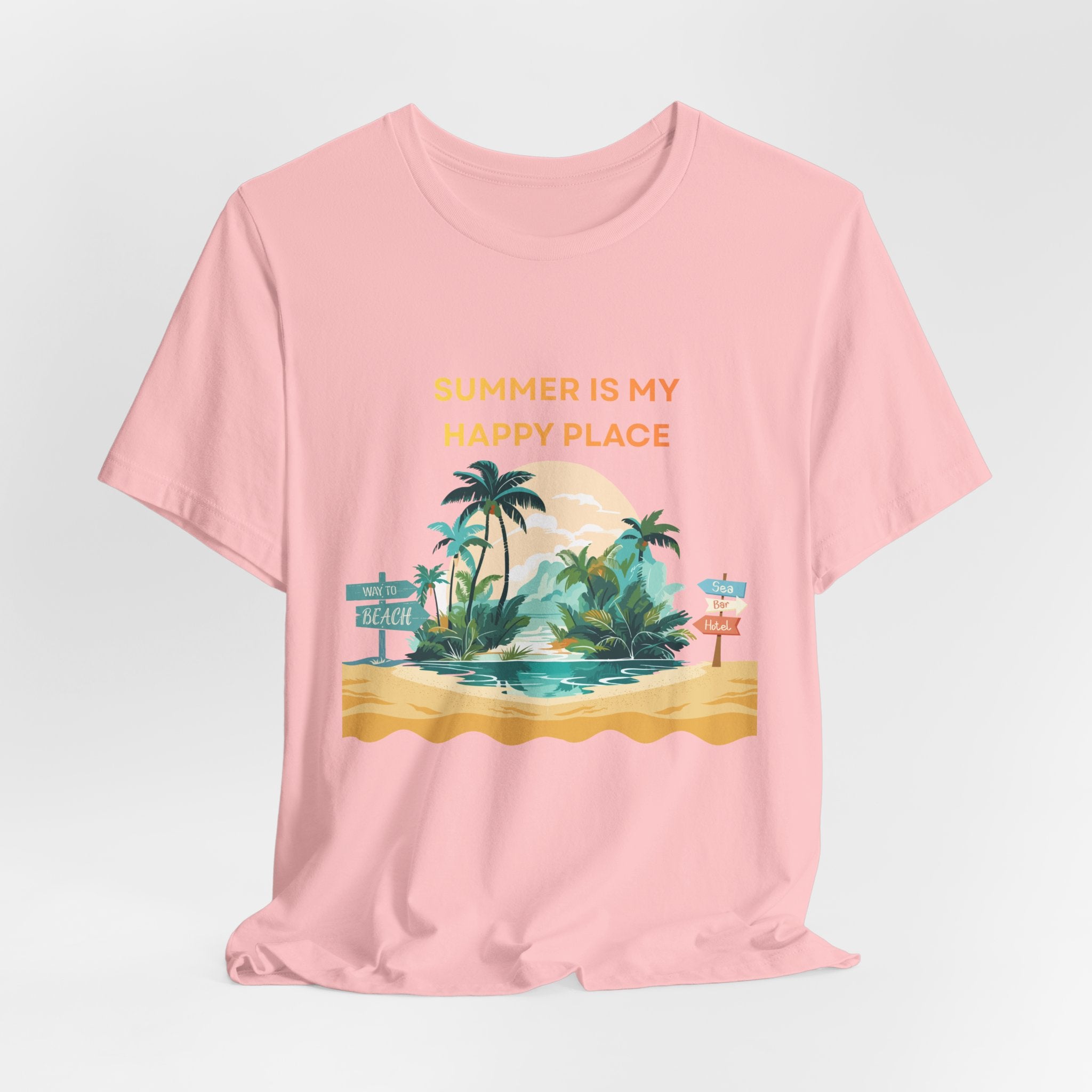 Summer Vibes Beach T-Shirt - "Summer Is My Happy Place" Graphic Tee
