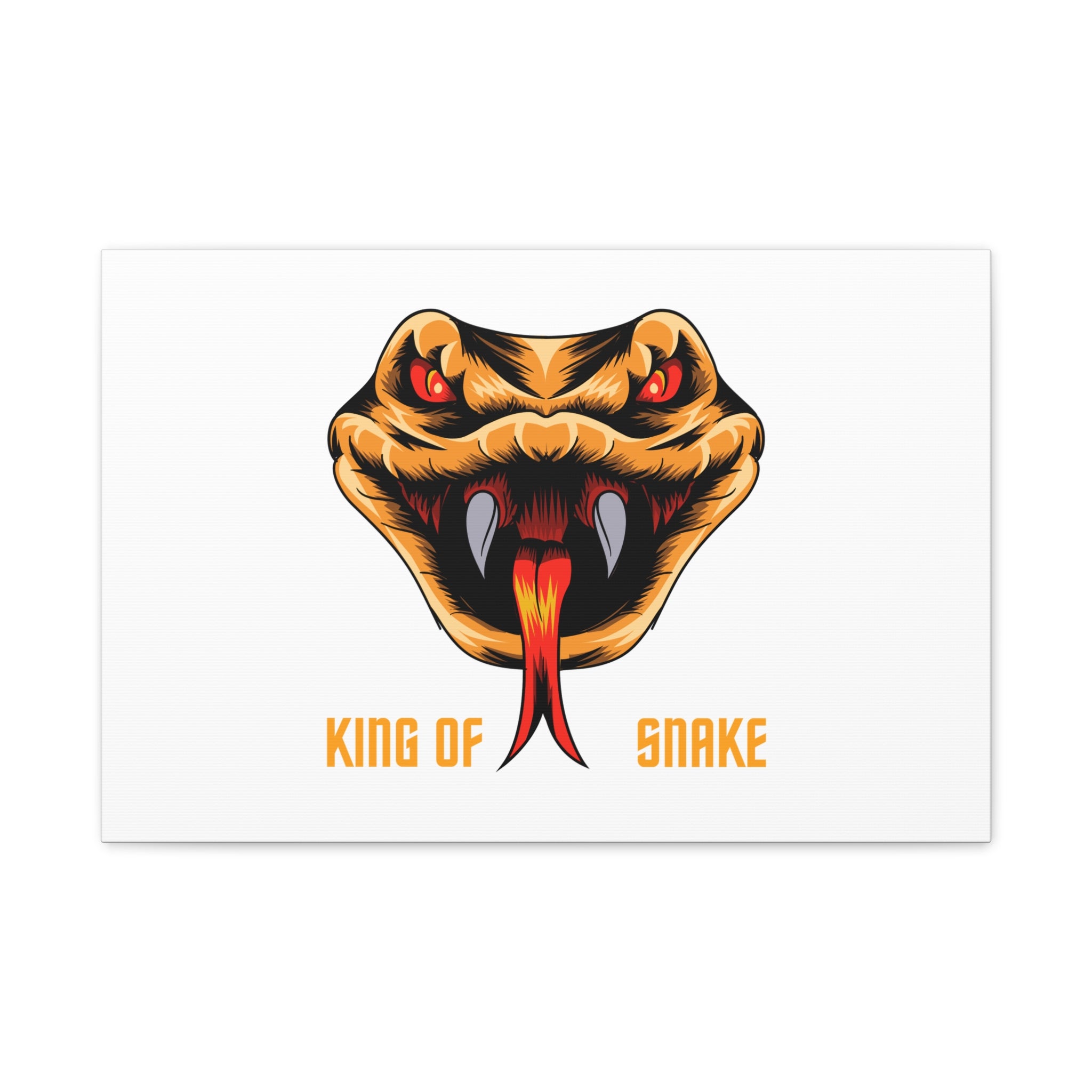 Snake Canvas Wall Art – "King of Snake" Fierce Cobra Head Matte Stretched Print
