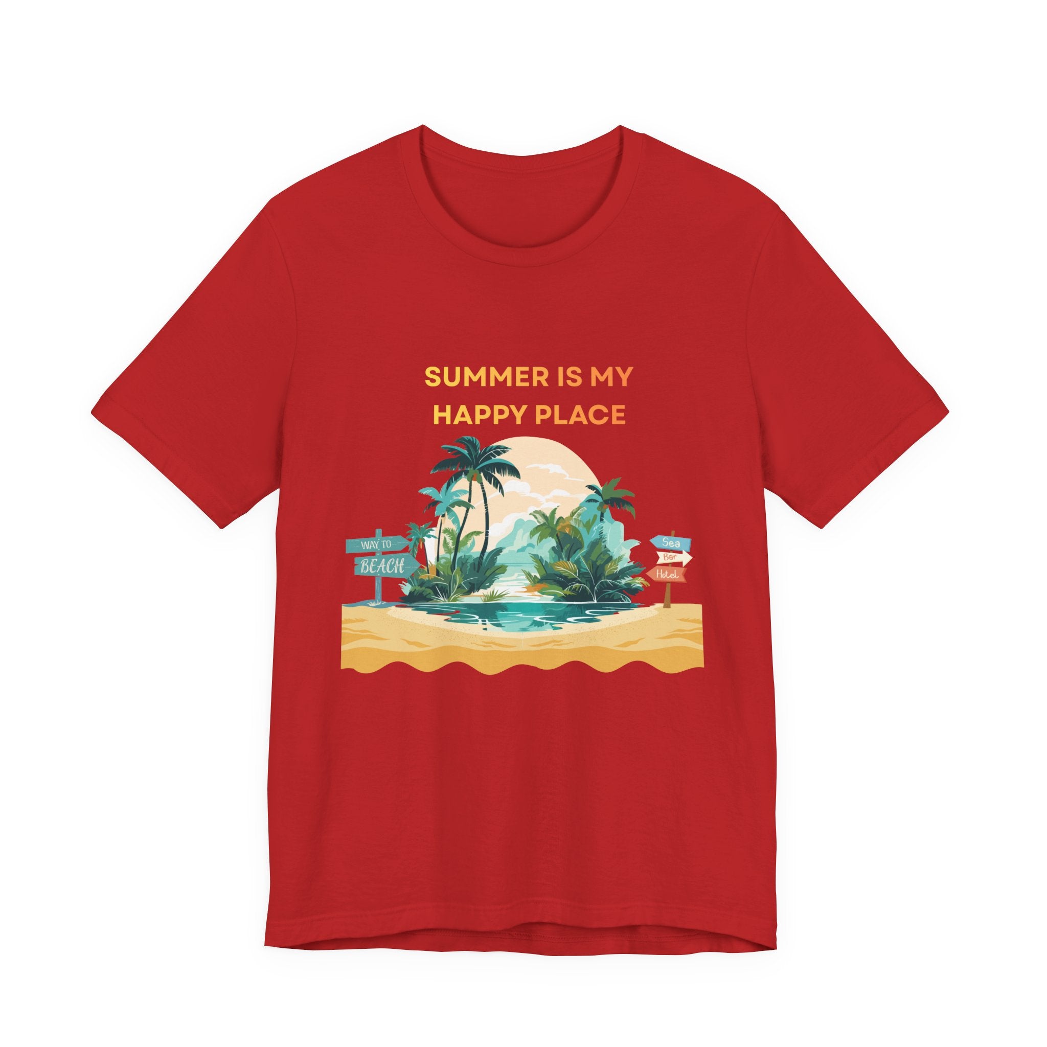 Summer Vibes Beach T-Shirt - "Summer Is My Happy Place" Graphic Tee