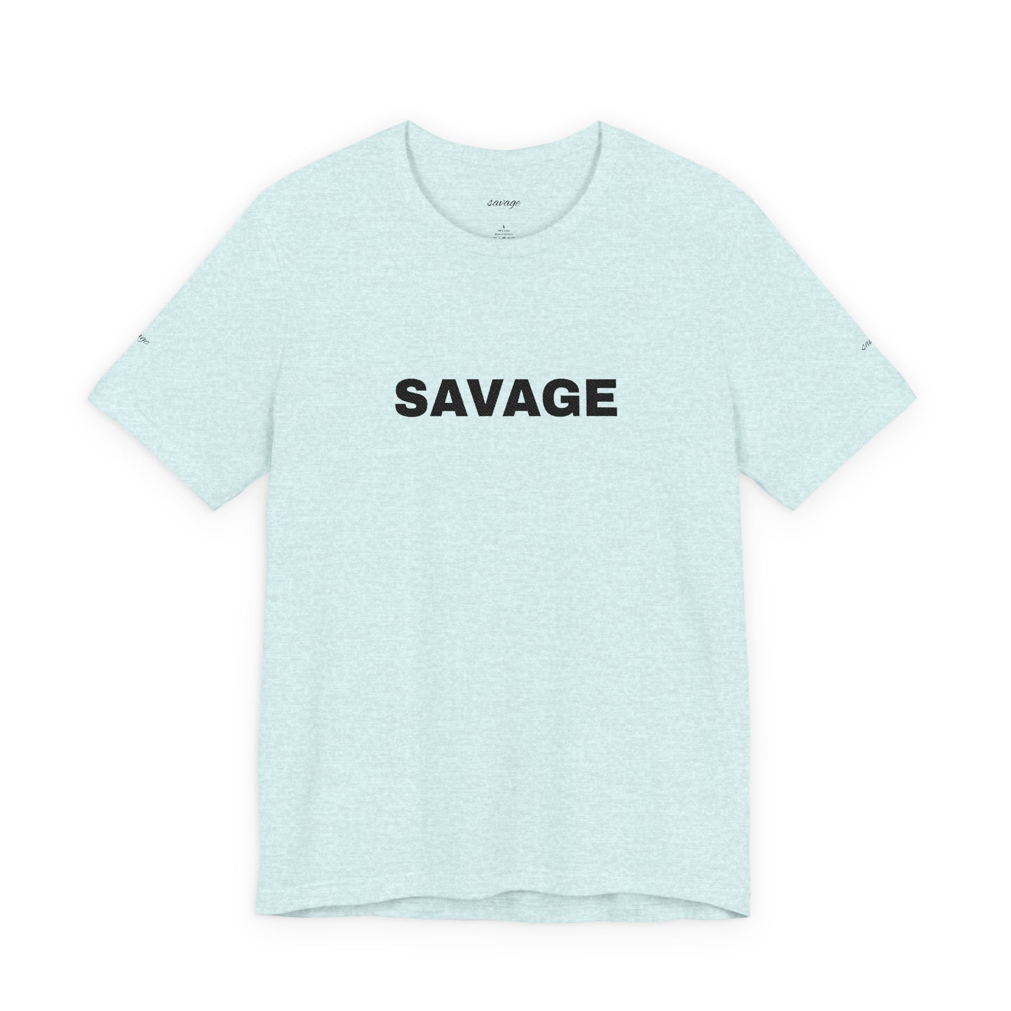 Savage Graphic Tee - Bold Text White T-Shirt